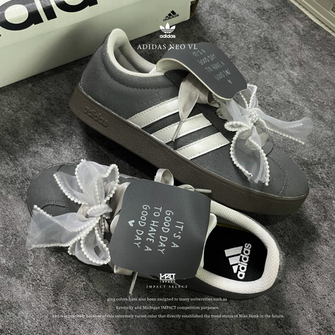 【訂製款】Adidas Neo VL Court 2.0 灰蝶舞 芭蕾德訓 高冷千金