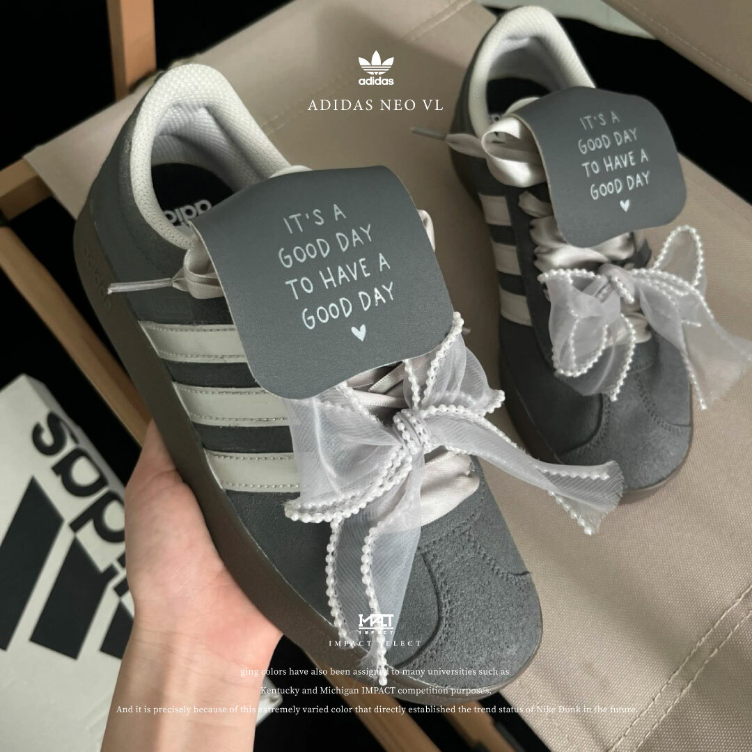 【訂製款】Adidas Neo VL Court 2.0 灰蝶舞 芭蕾德訓 高冷千金