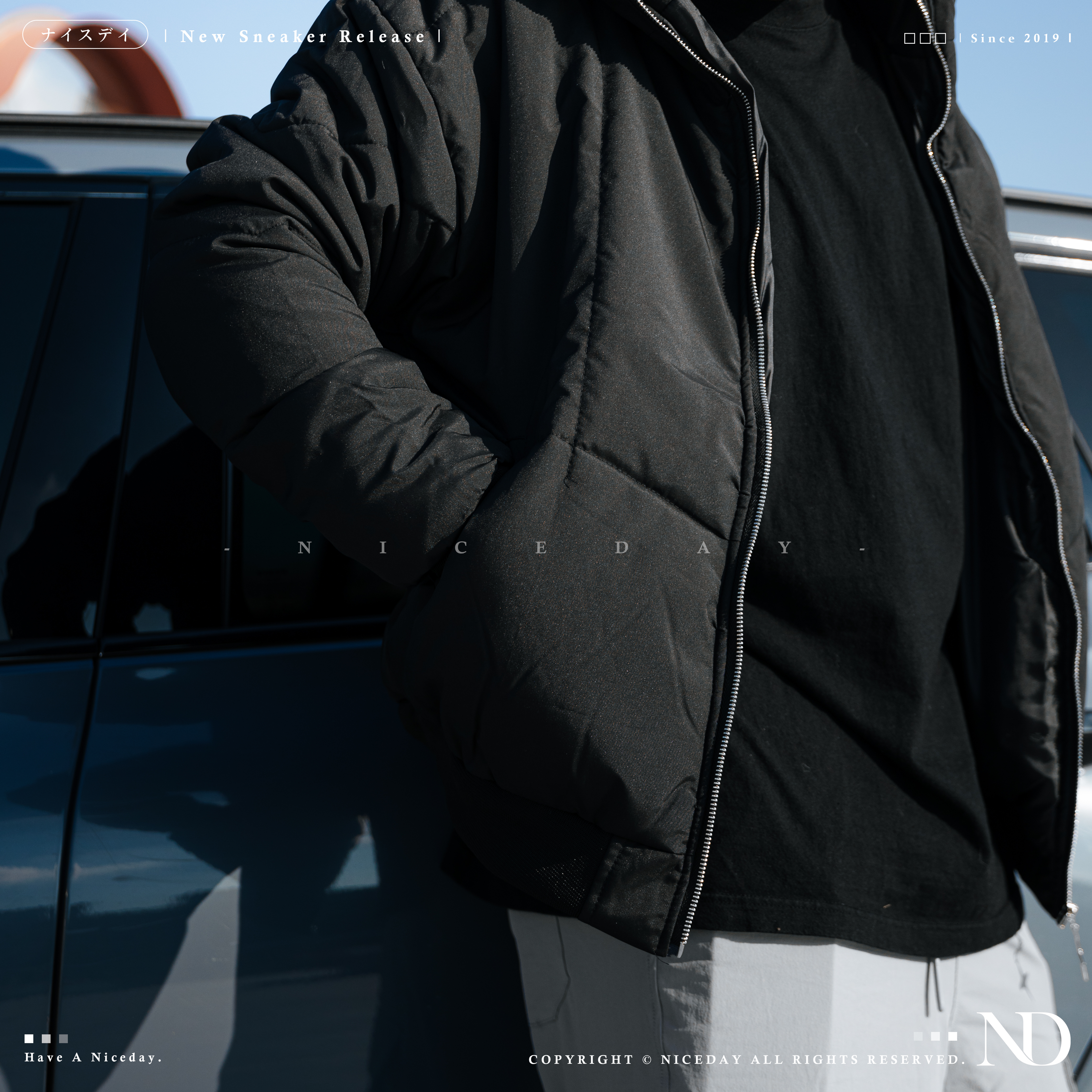 NICEDAY 部分現貨/預購  服飾 羽絨防風外套 冬季 立領 美式 保暖 黑色