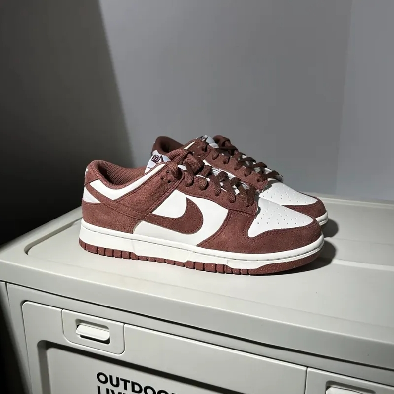 Nike Dunk Low 低筒 白棕 麂皮 復古紅棕 HJ7673001