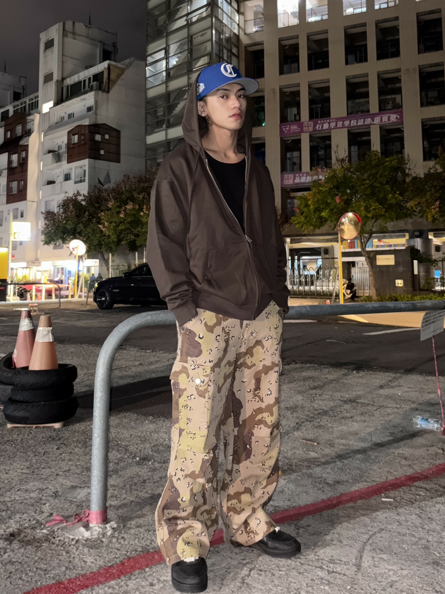 《S.V》打摺口袋迷彩褲