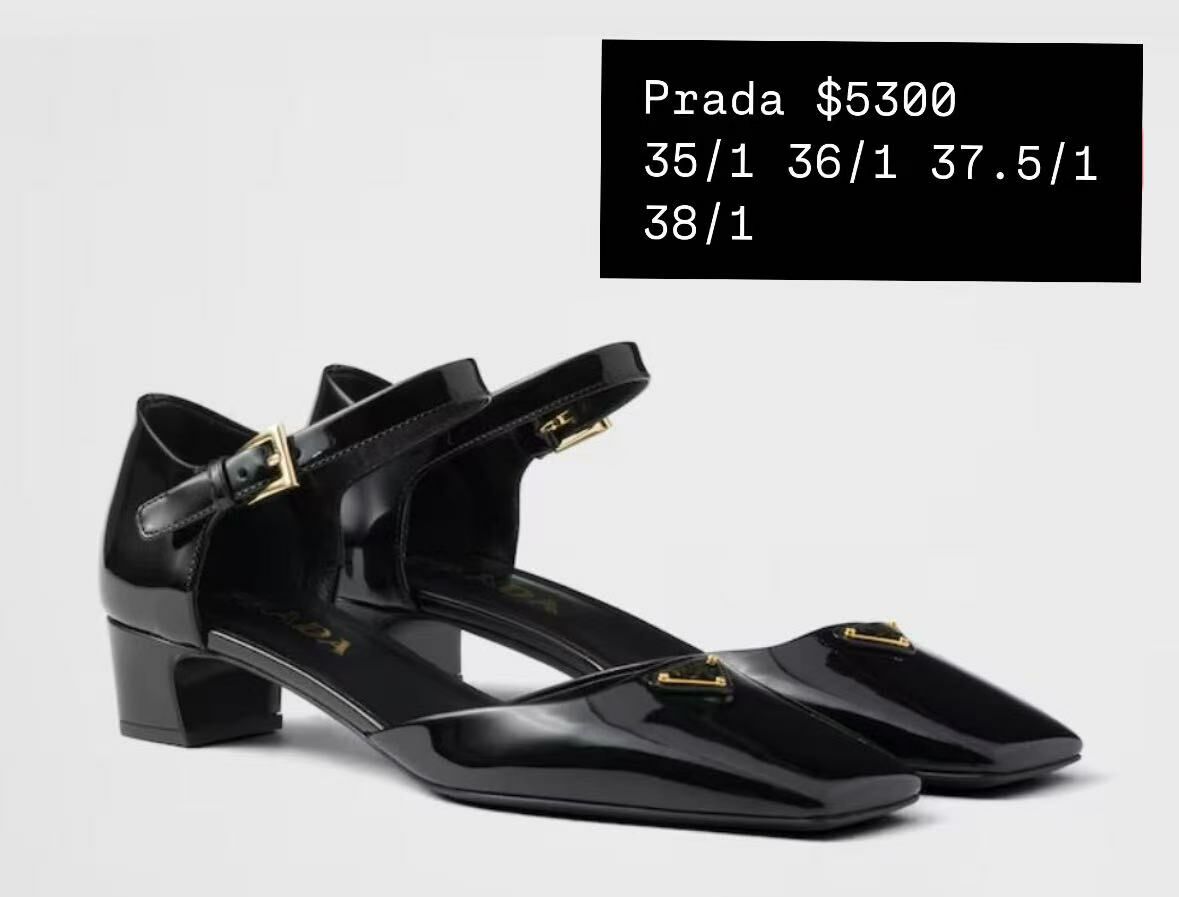 PRADA 低跟方頭鞋 -T