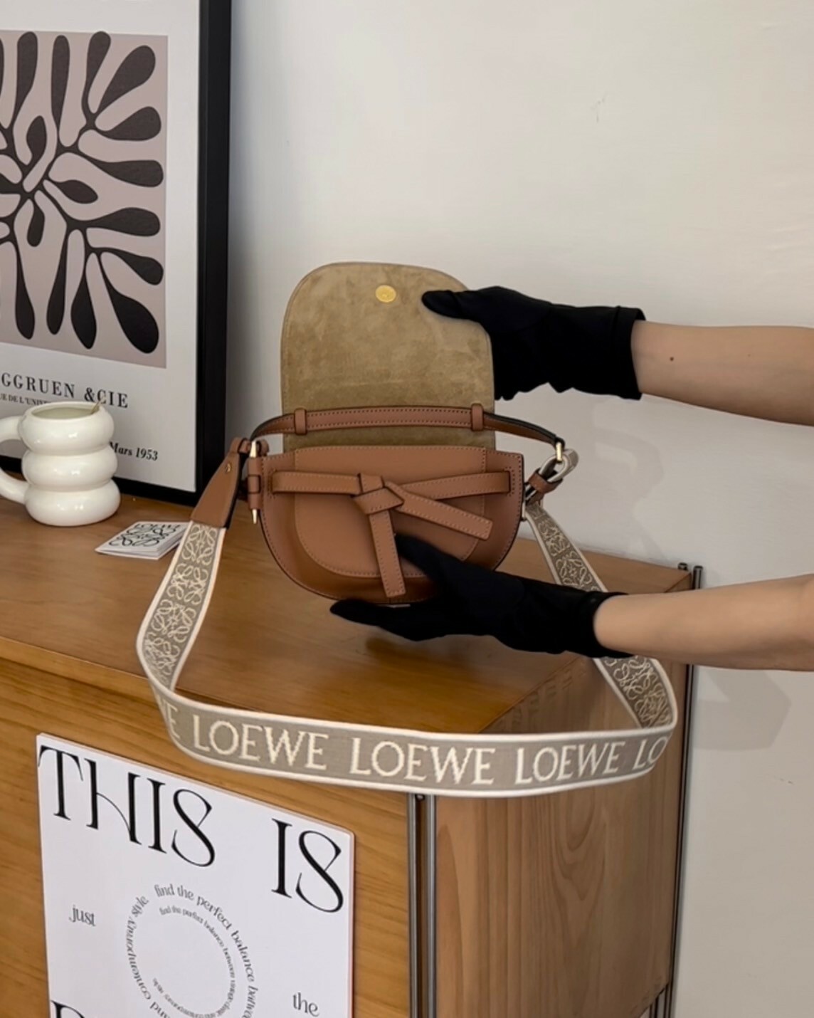 LOEWE｜GATE DUAL迷你馬鞍包 焦糖色