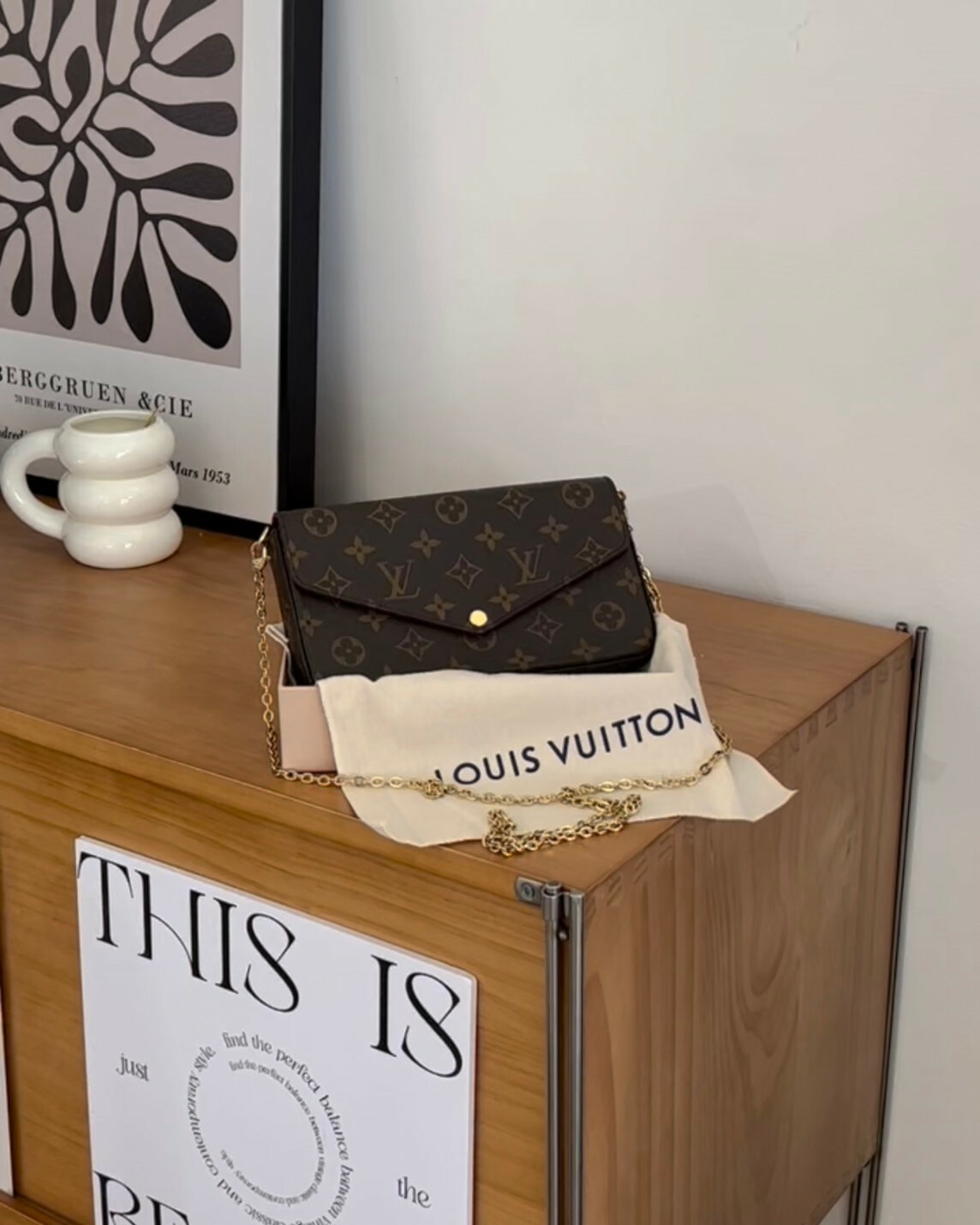 LV｜三合一麻將包 內紫紅色