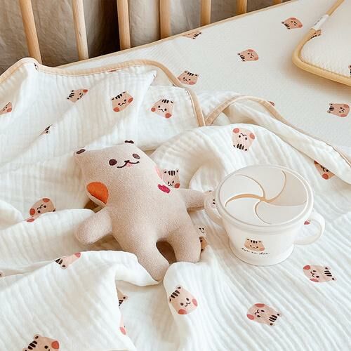 DOT彩色包邊圓圓臉系列-莫代爾棉紗蓋毯