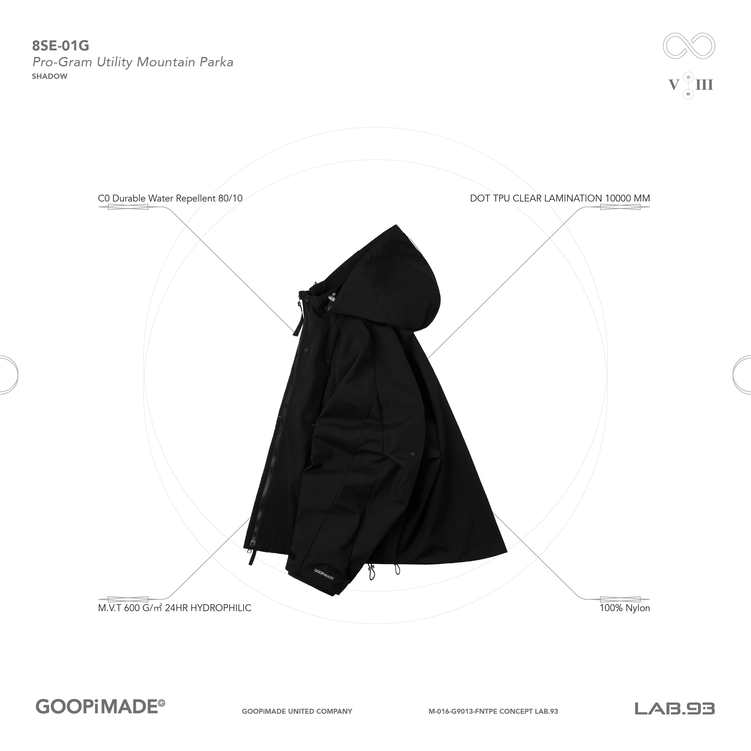 8SE-01G” Pro-Gram Utility Mountain Parka - Shadow