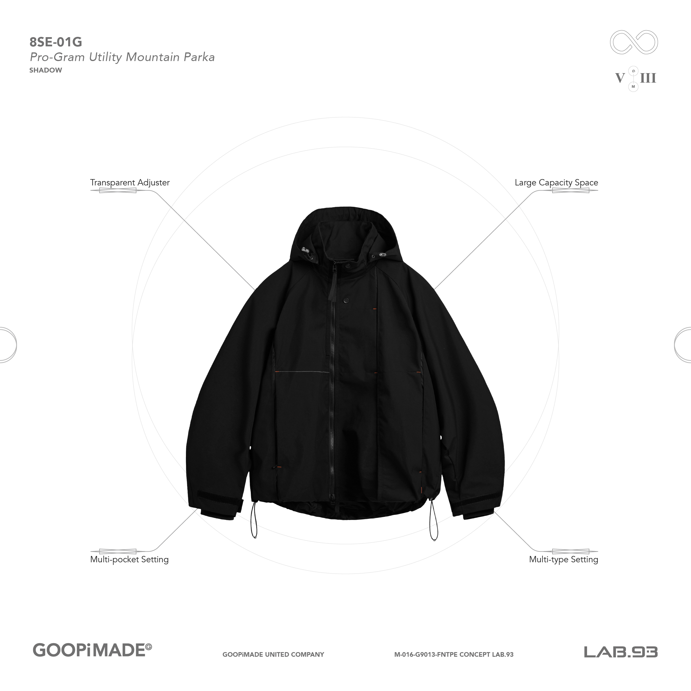 8SE-01G” Pro-Gram Utility Mountain Parka - Shadow