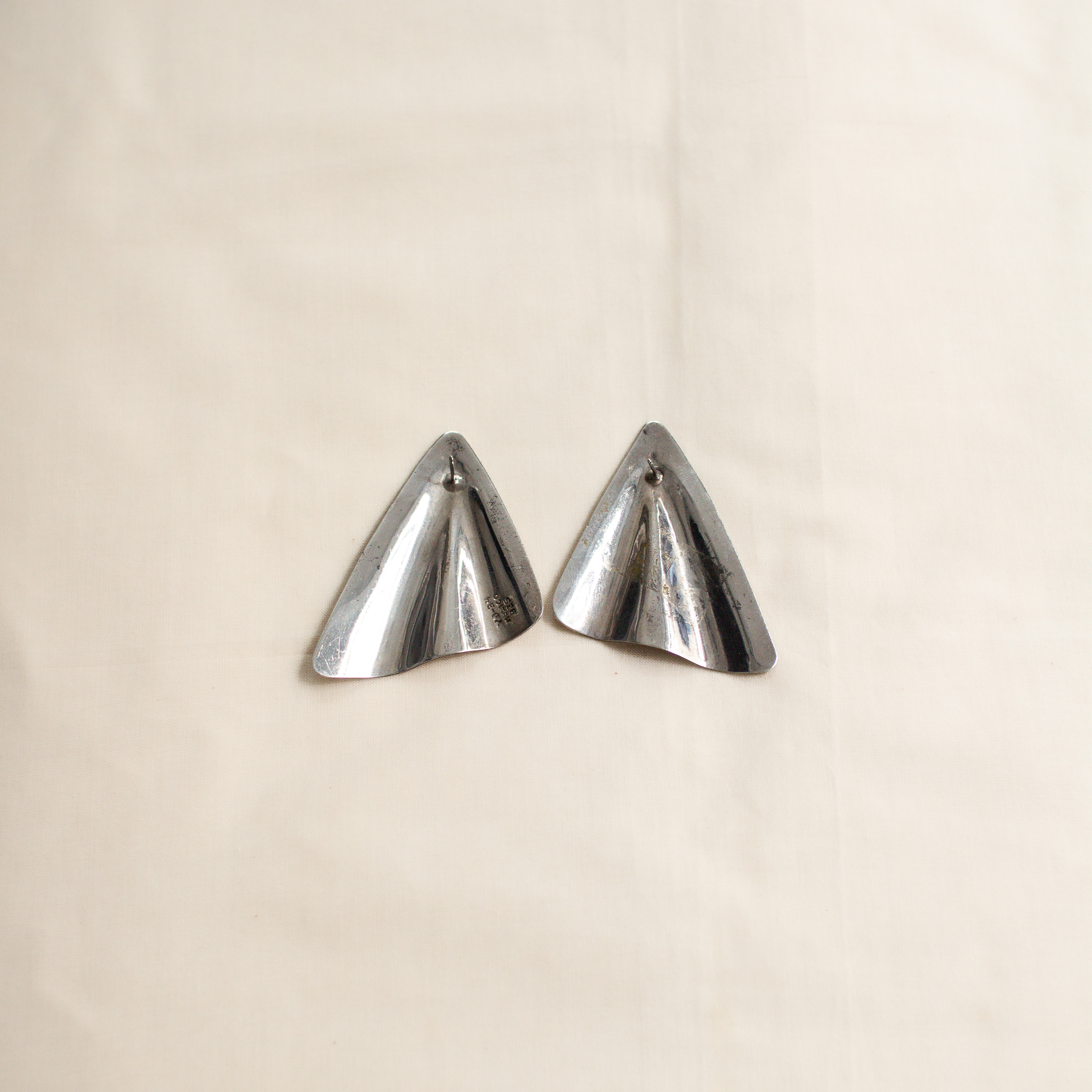 MEXICO STERLING SILVER EARRINGS 墨西哥 手工 純銀 耳環 A