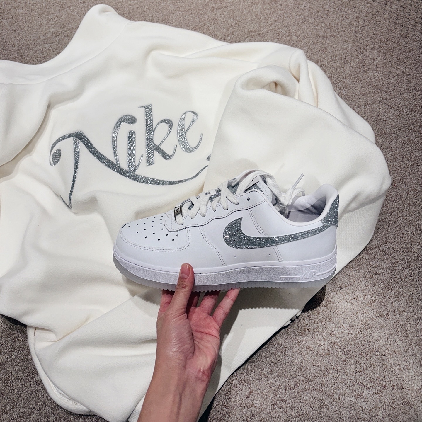 Nike Air Force 1 鑽石星辰 滿天星 白銀色 銀勾 基本款 HQ3461-191