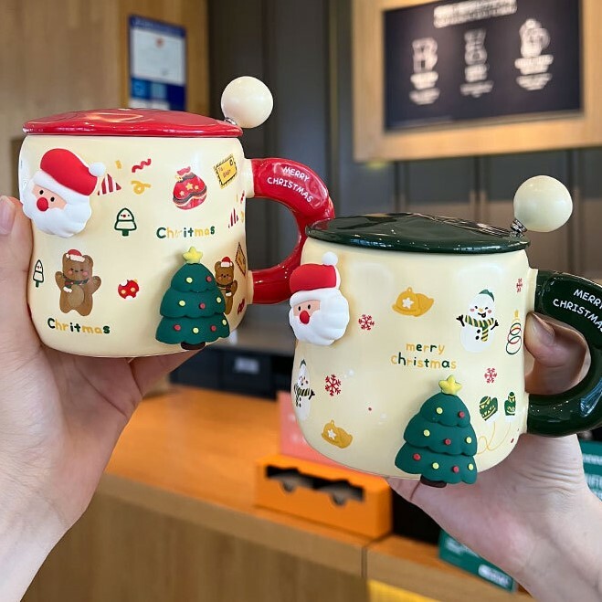 Christmas Vibe Mug with Magnet Accessories, Spoon & Cup Lid - 420ml