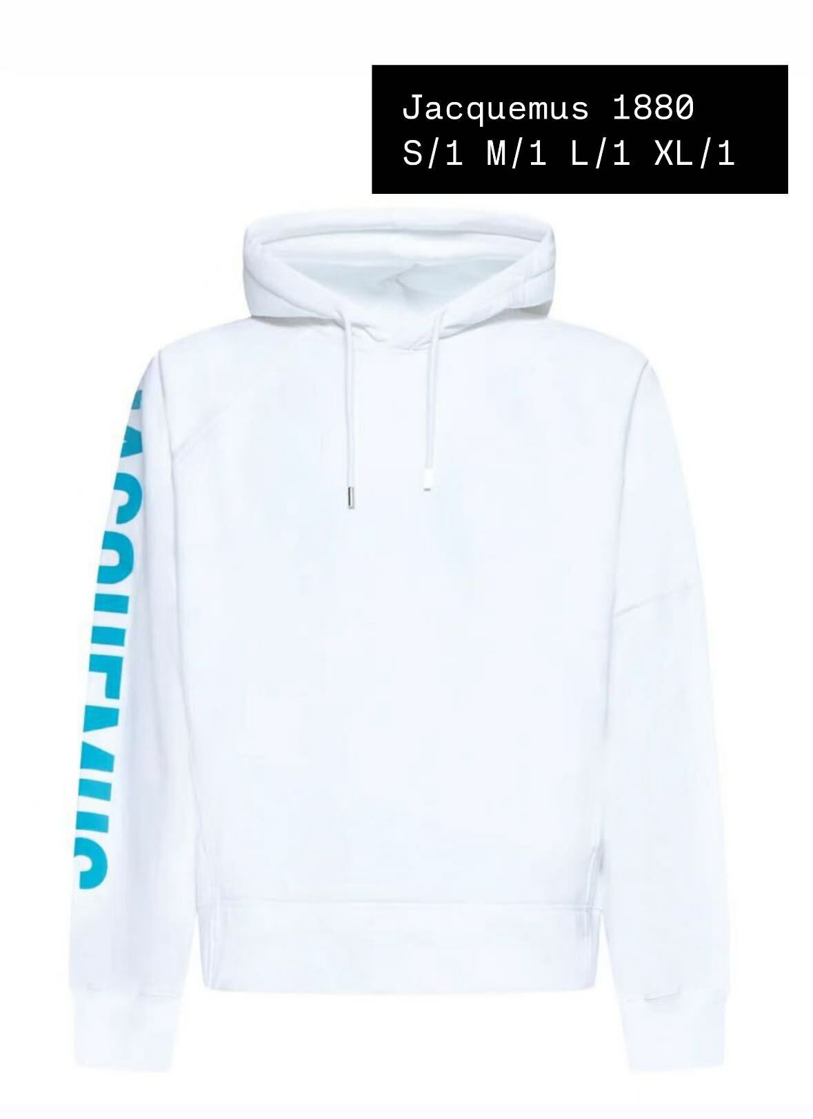 Jacquemus 白邊袖邊藍字LOGO衛衣 -T