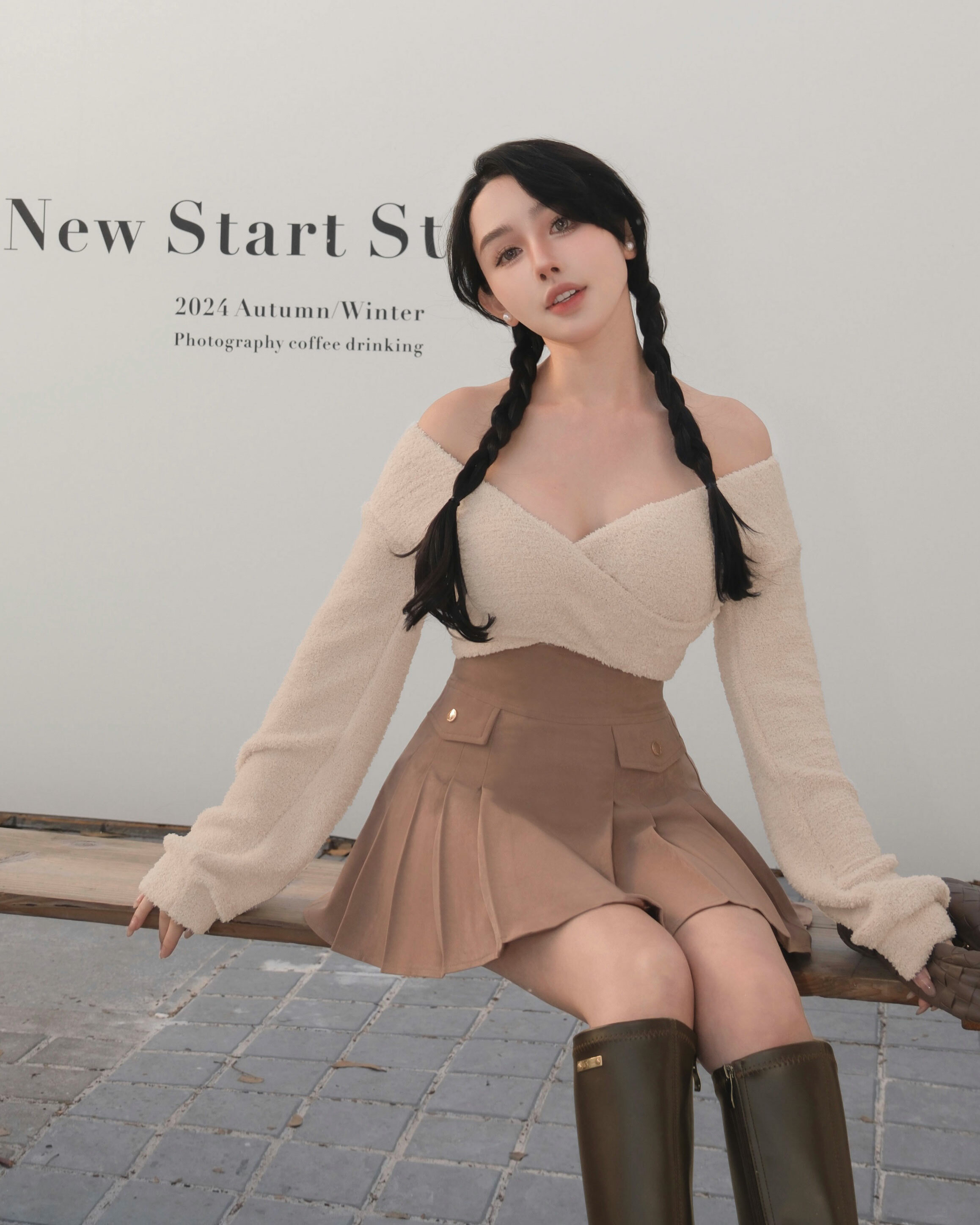 訂製-慵懶毛巾布交叉短上衣