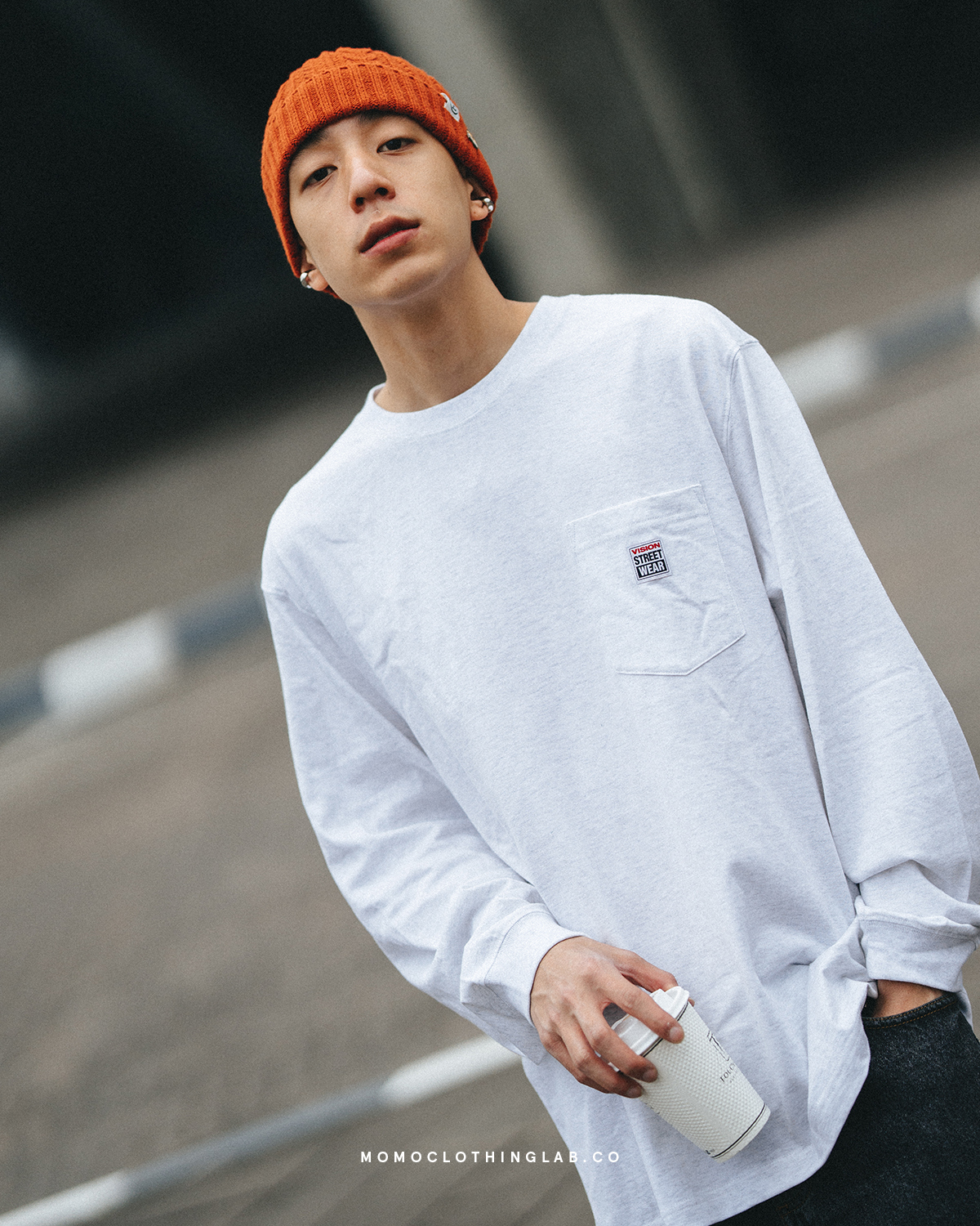 Vision Street Wear 經典字母印花口袋長袖T恤 3色