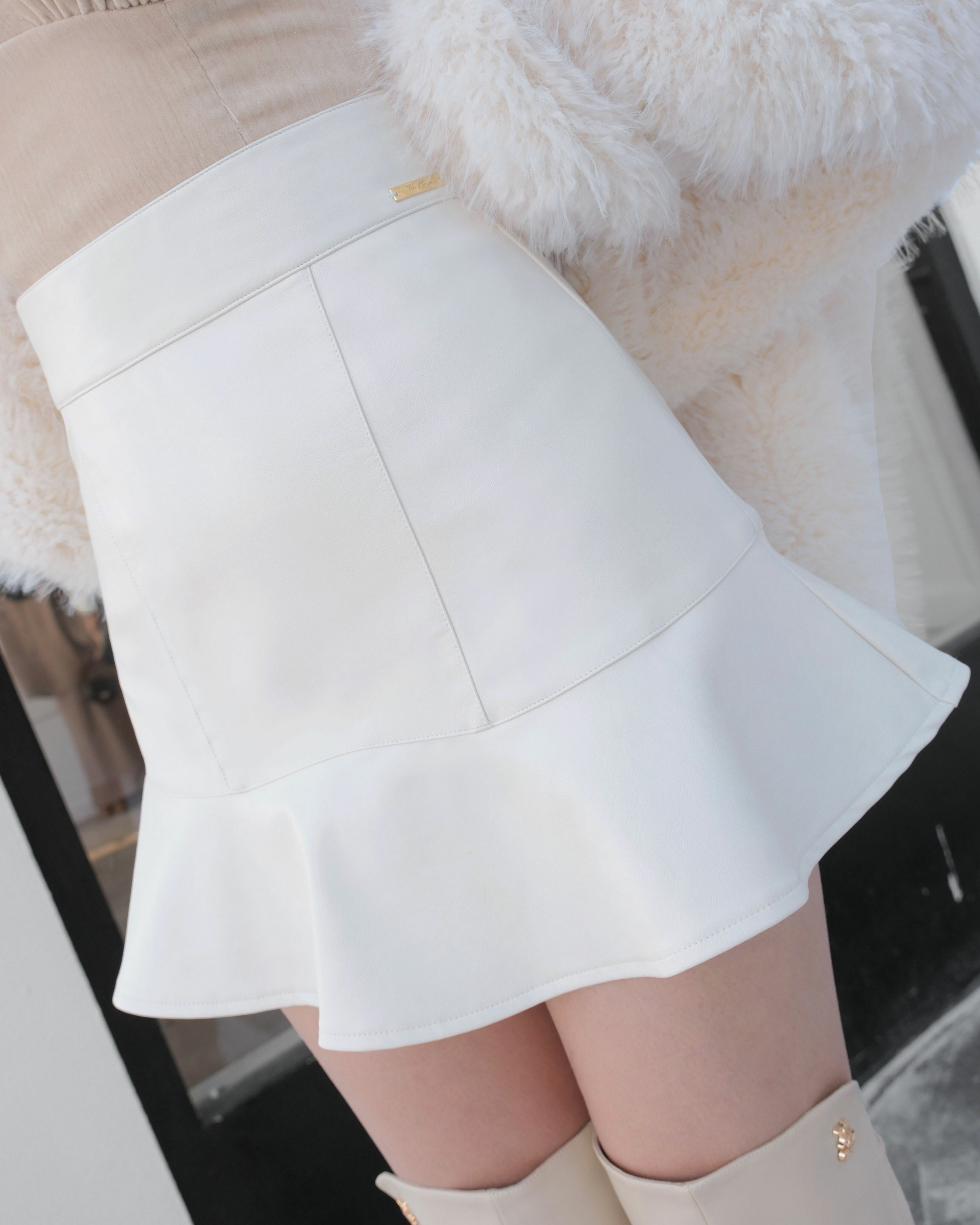 訂製-柔霧皮革魚尾褲裙