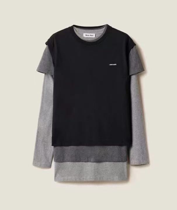 MiuMiu 黑灰色三件套上衣-T