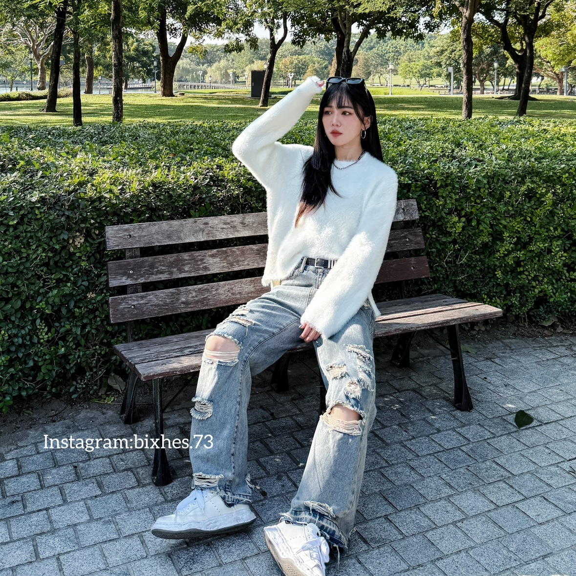 質感圓領水貂絨長T(B00103)