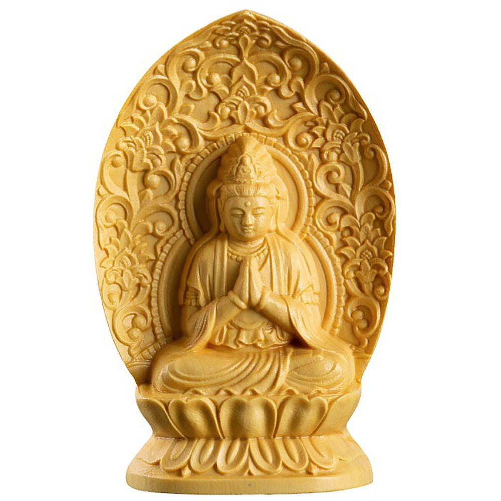 大勢至菩薩{黃楊木}7公分【十方】153998