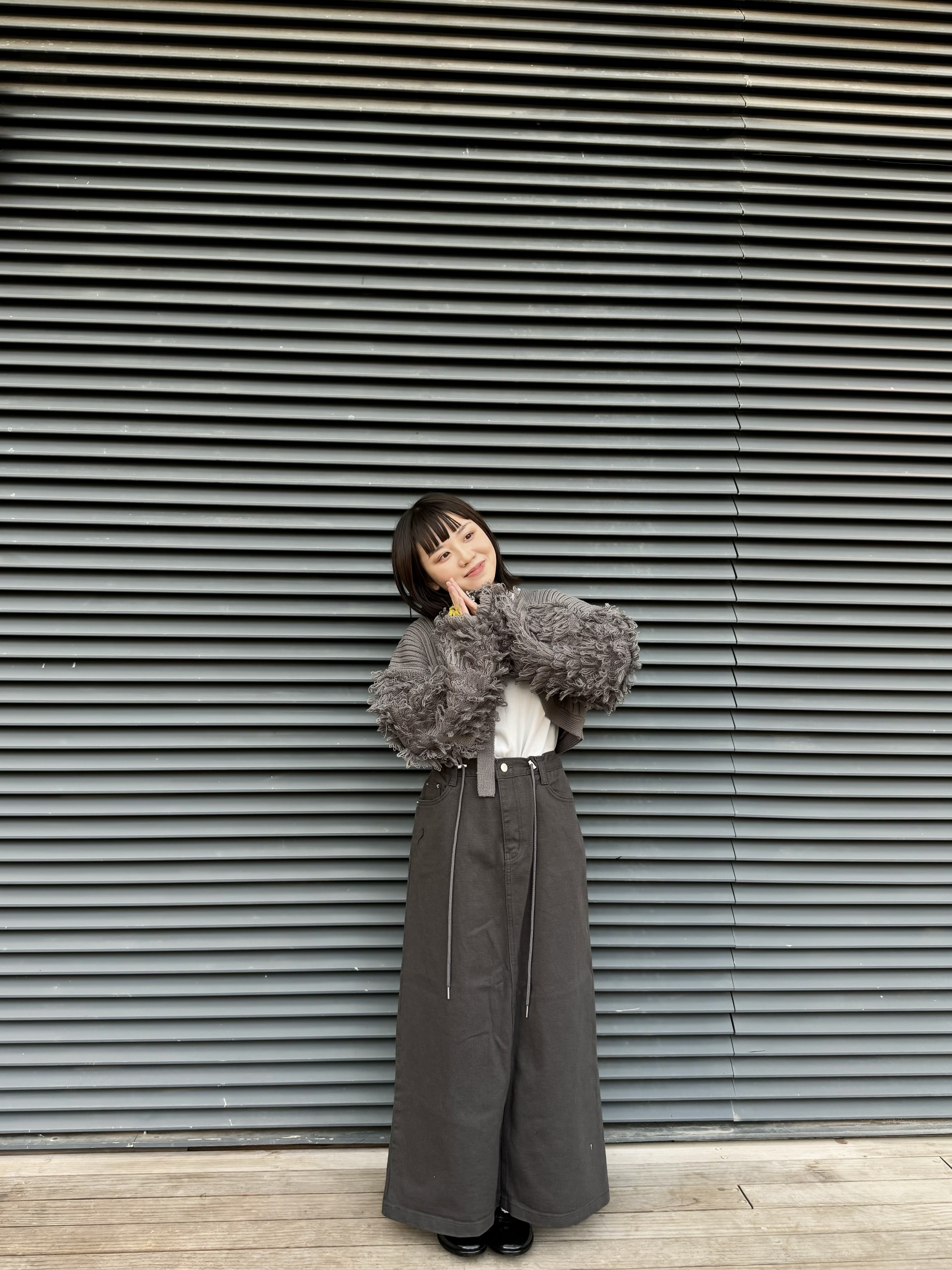 Double毛毛手袖短外搭