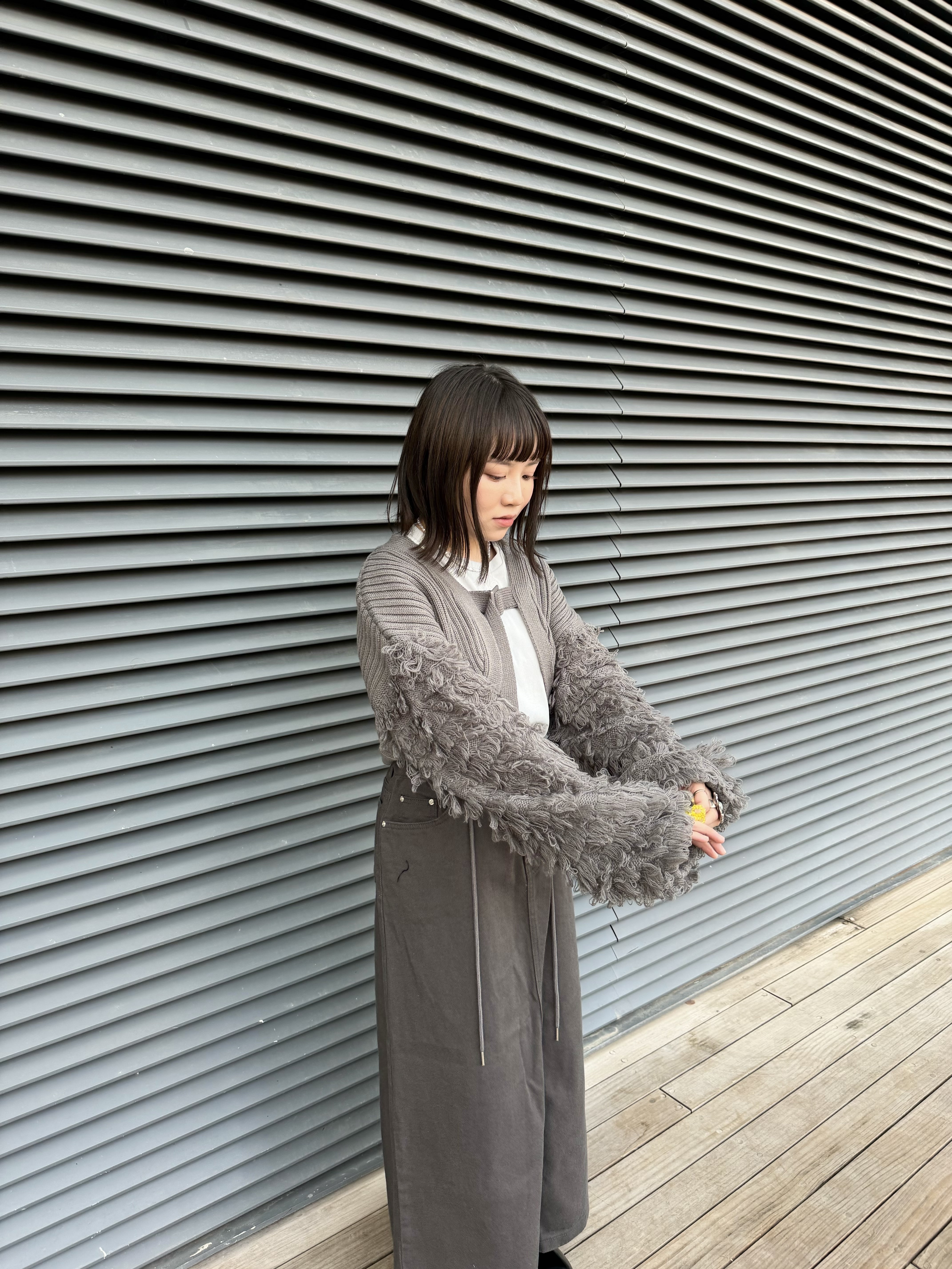 Double毛毛手袖短外搭