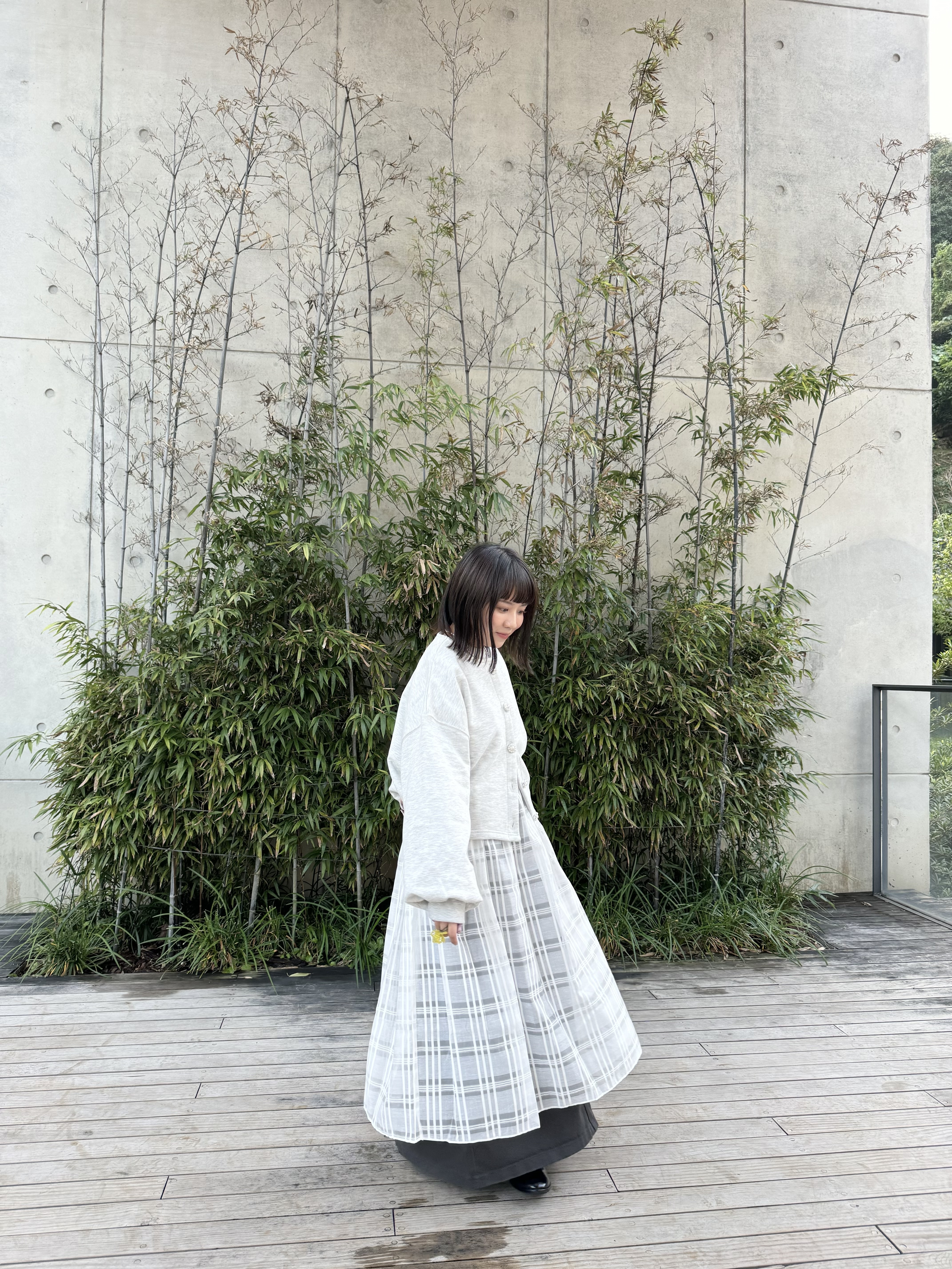 Vol.93 訂製款 靚格泡泡袖長layer( White )