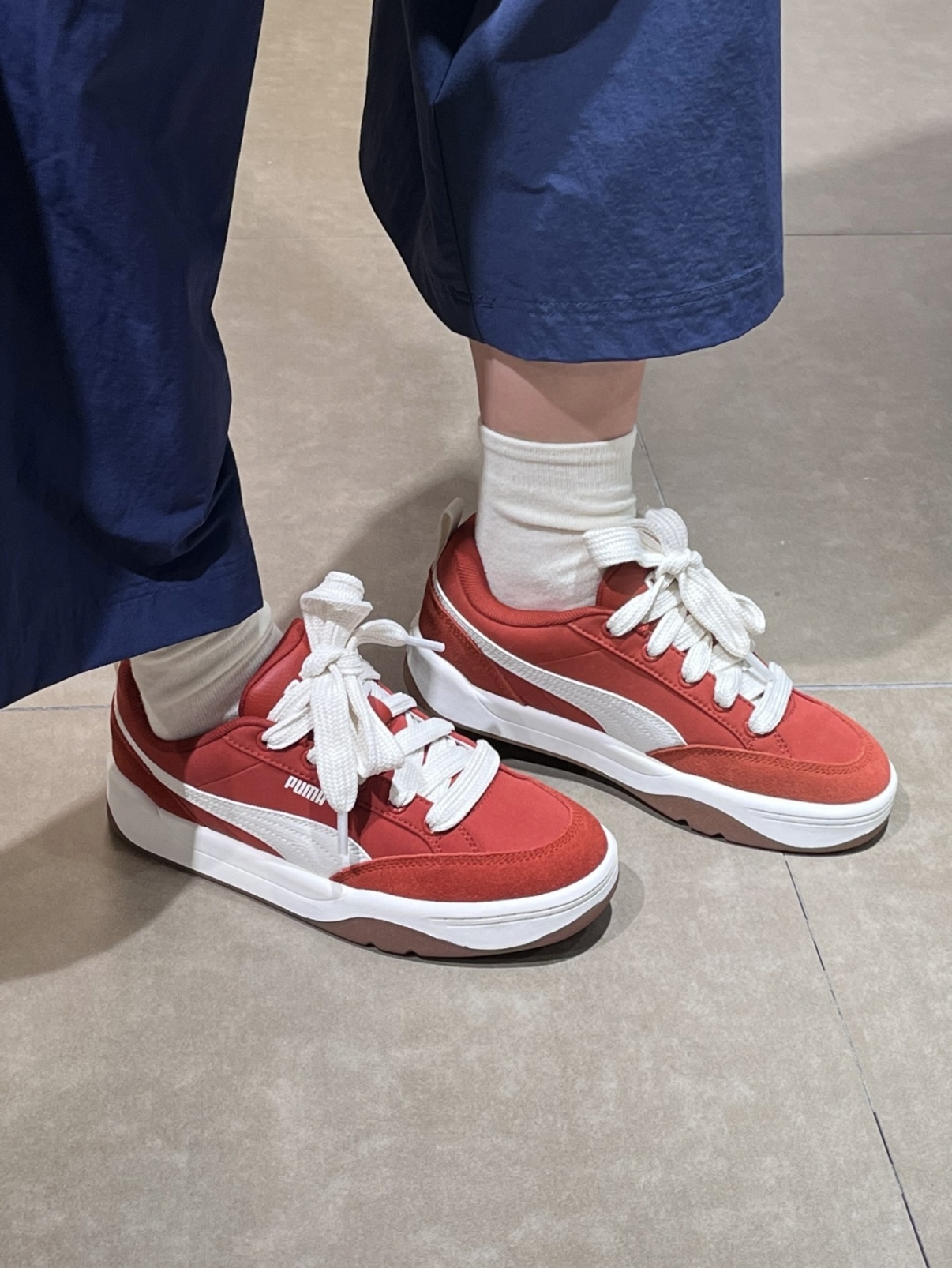 PUMA Park Lifestyle Street 正紅色 紅白色 麂皮 厚底 復古 麵包鞋 397495-02/預購