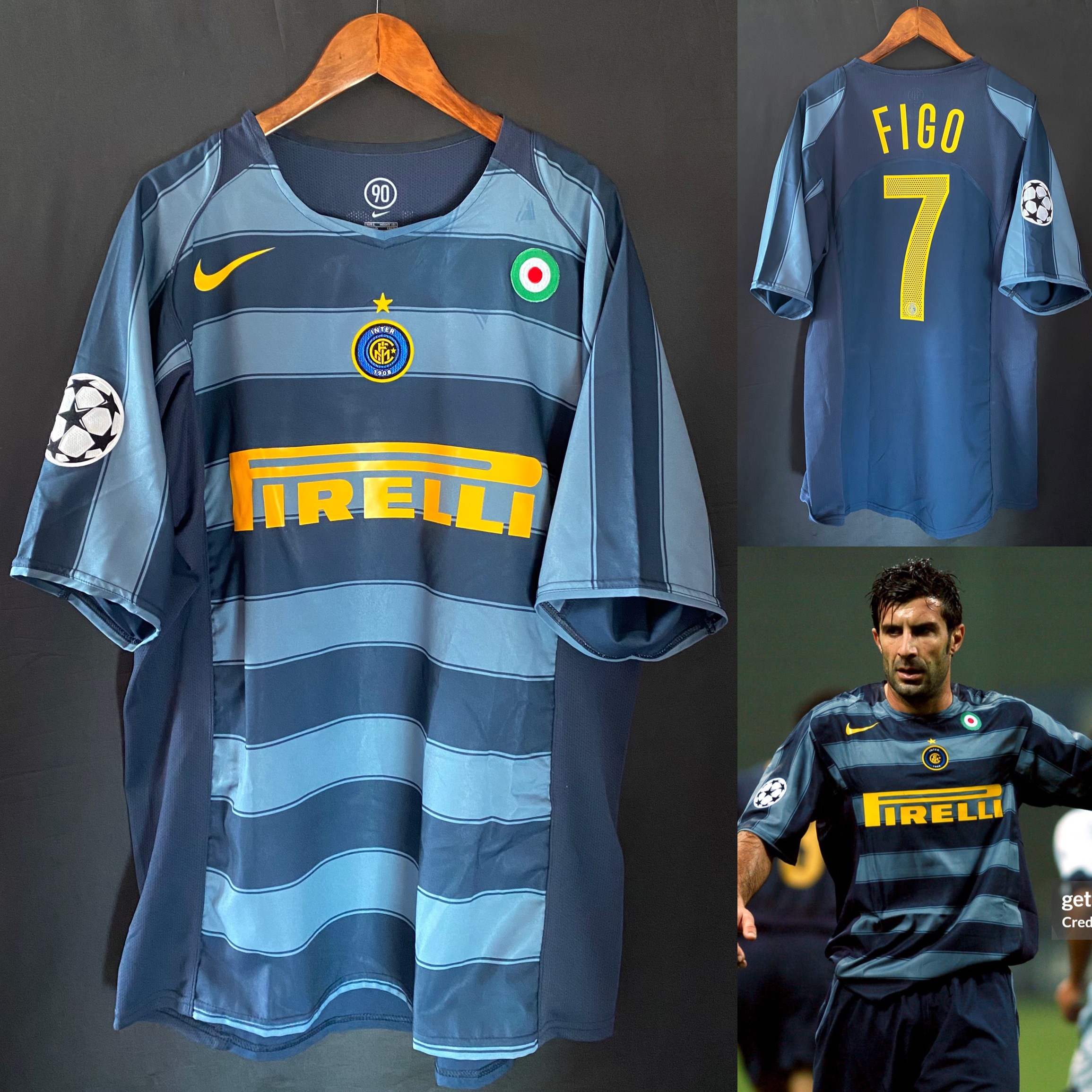 Inter Milan 2005-2006 UEFA Champions League Nike Third Shirt #7 FIGO