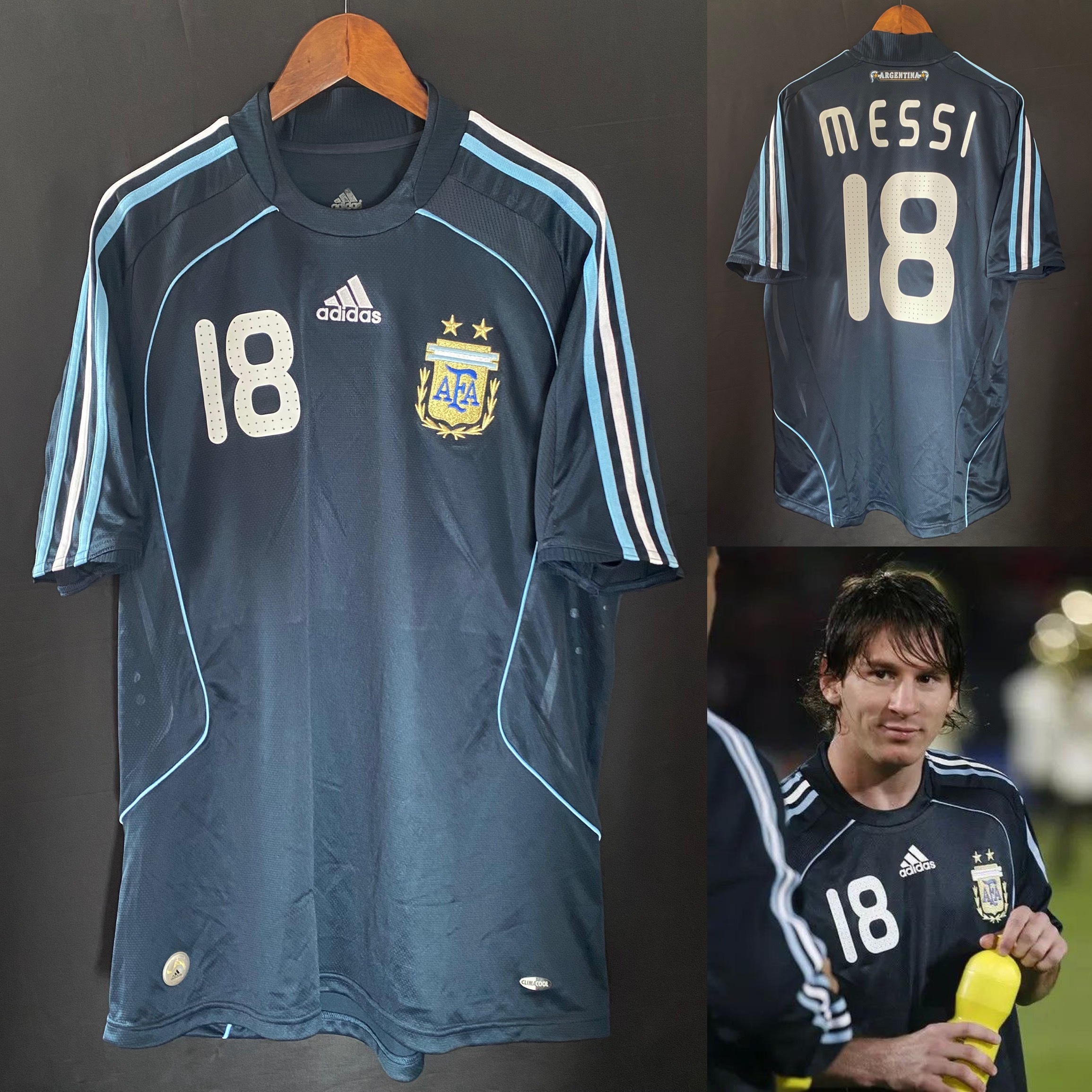 Argentina 2008-2010 Adidas Away Shirt #18 MESSI