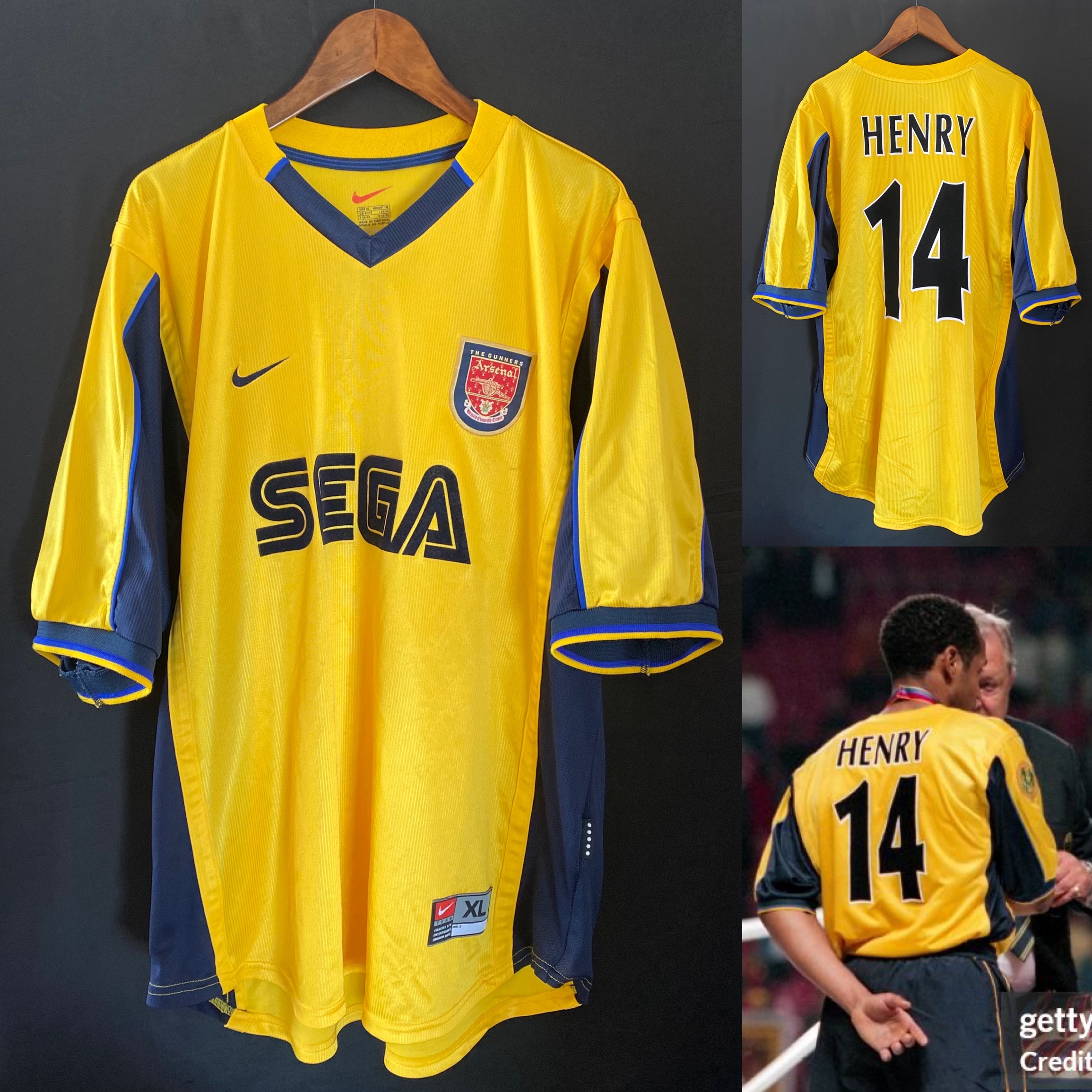 Arsenal 1999-2000 UEFA Cup Nike Away Shirt #14 HENRY