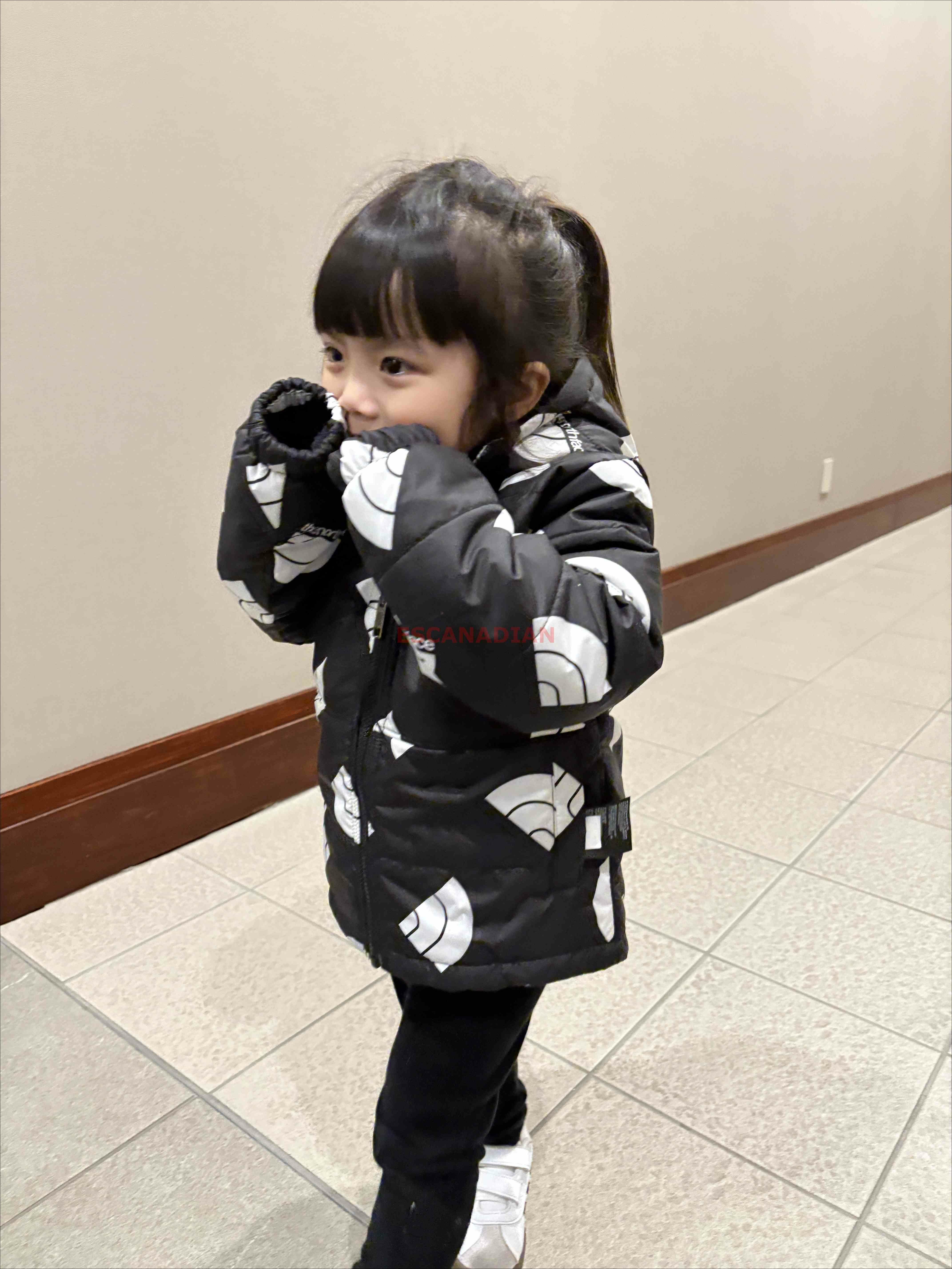 THE NORTH FACE 小童裝 Puffer鋪棉 厚刷毛 雙面穿 防潑水 保暖 滿版 連帽外套