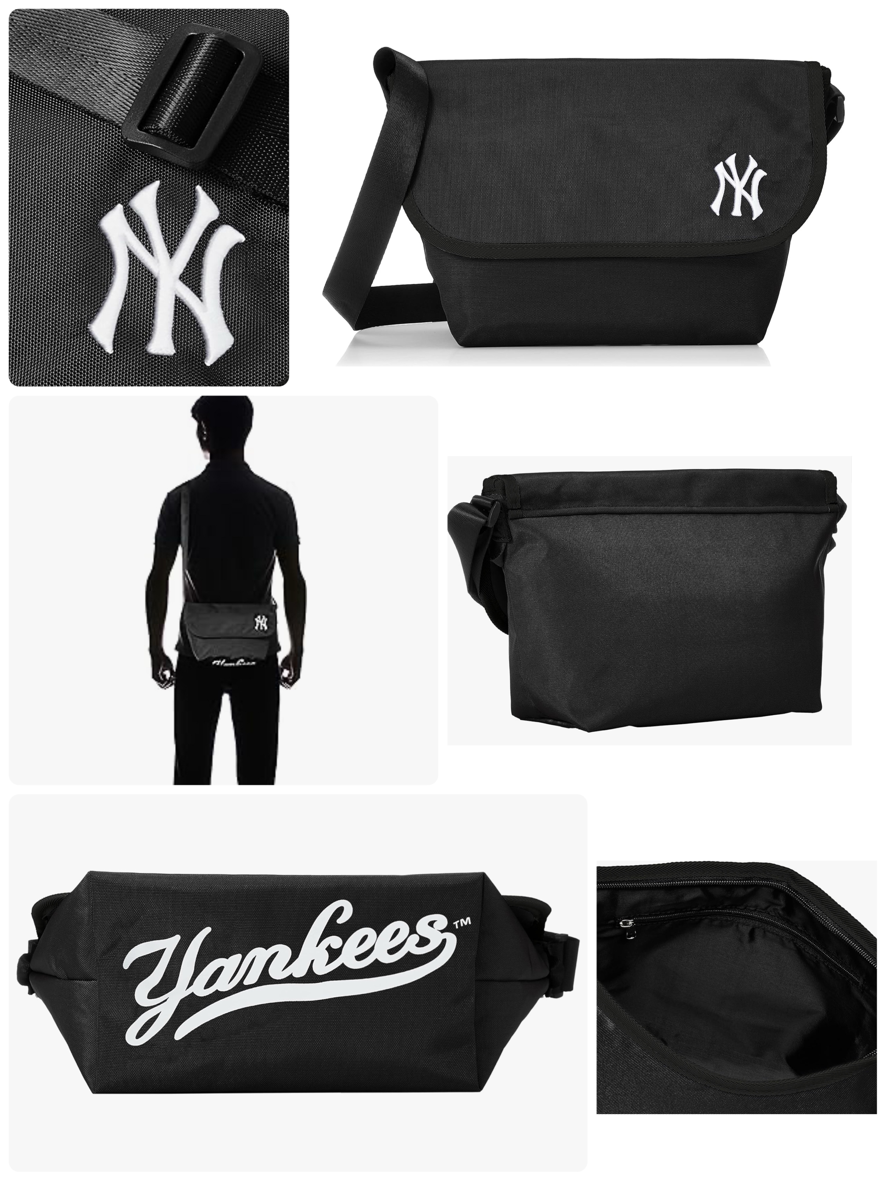 【預購】J1210901 MLB 單肩包（黑色）