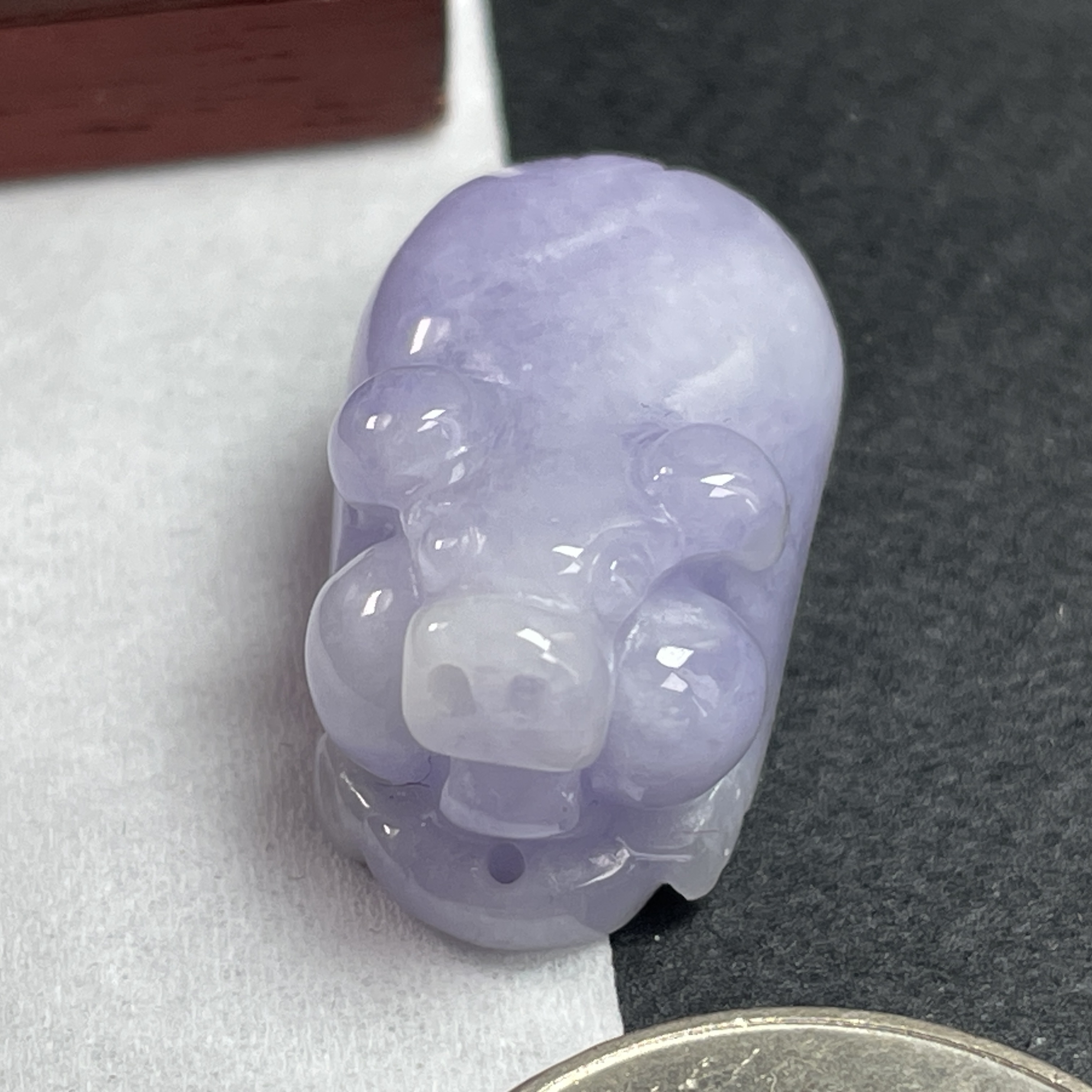 J2162 翡翠冰紫小豬吊墜