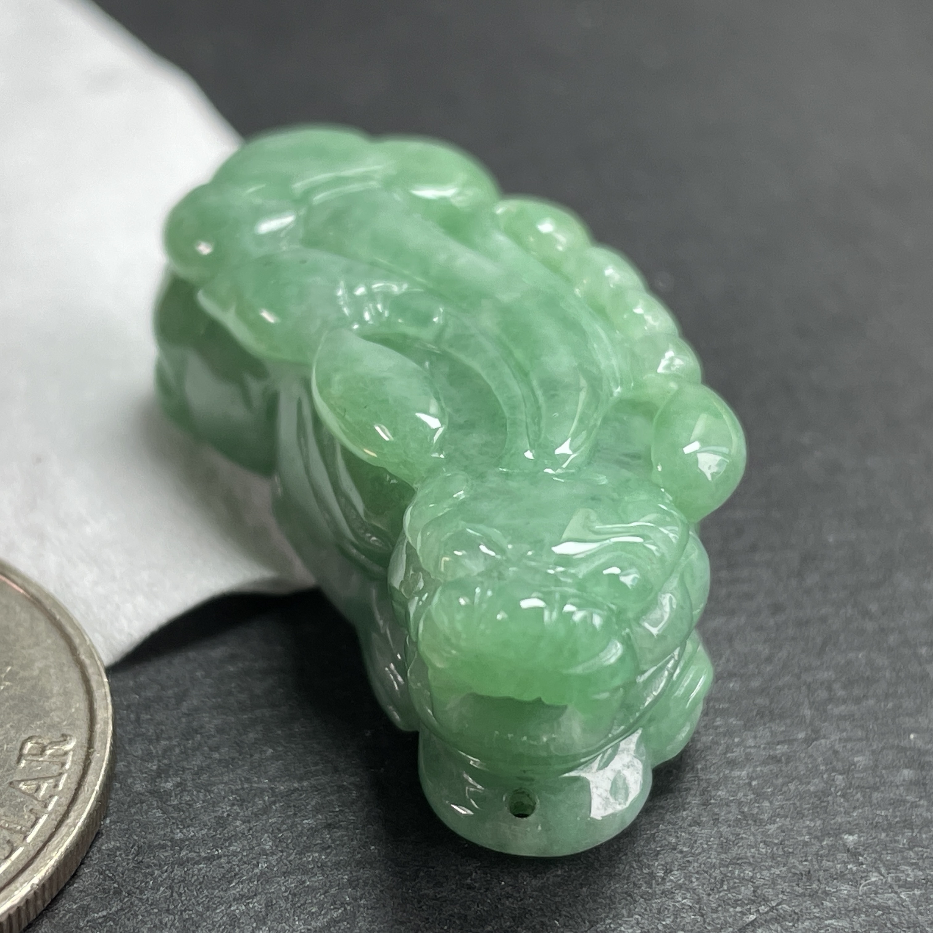 翡翠冰陽綠貔貅吊墜,天然翡翠A玉, 緬甸玉, Jade, Jadeite