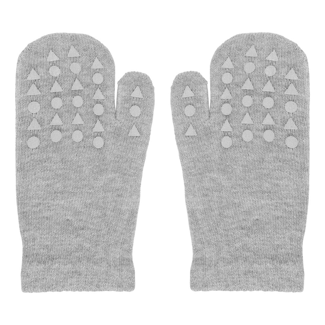 丹麥GoBabyGo 有機棉防滑連指手套 - Grey Melange