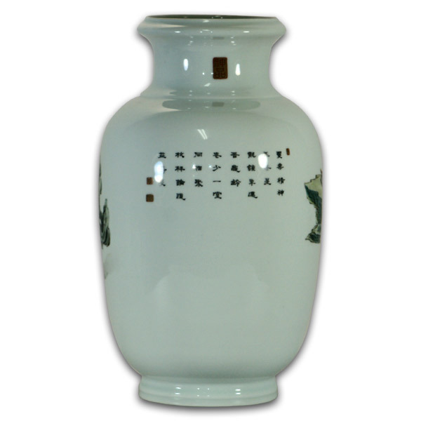 鹿港窯 |居家開運粉彩瓷器人物圖花瓶