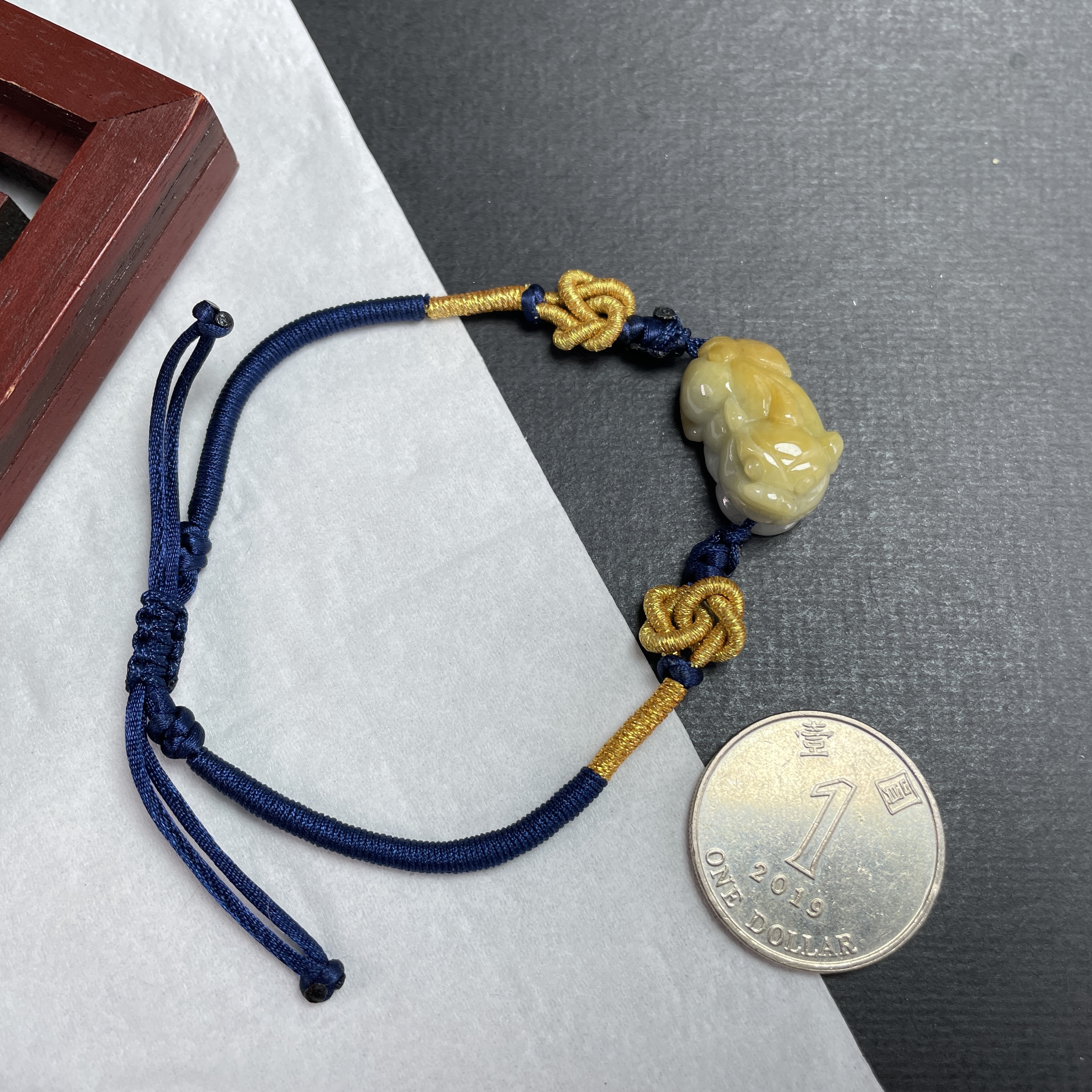 J2240 翡翠黃翡貔貅手帶