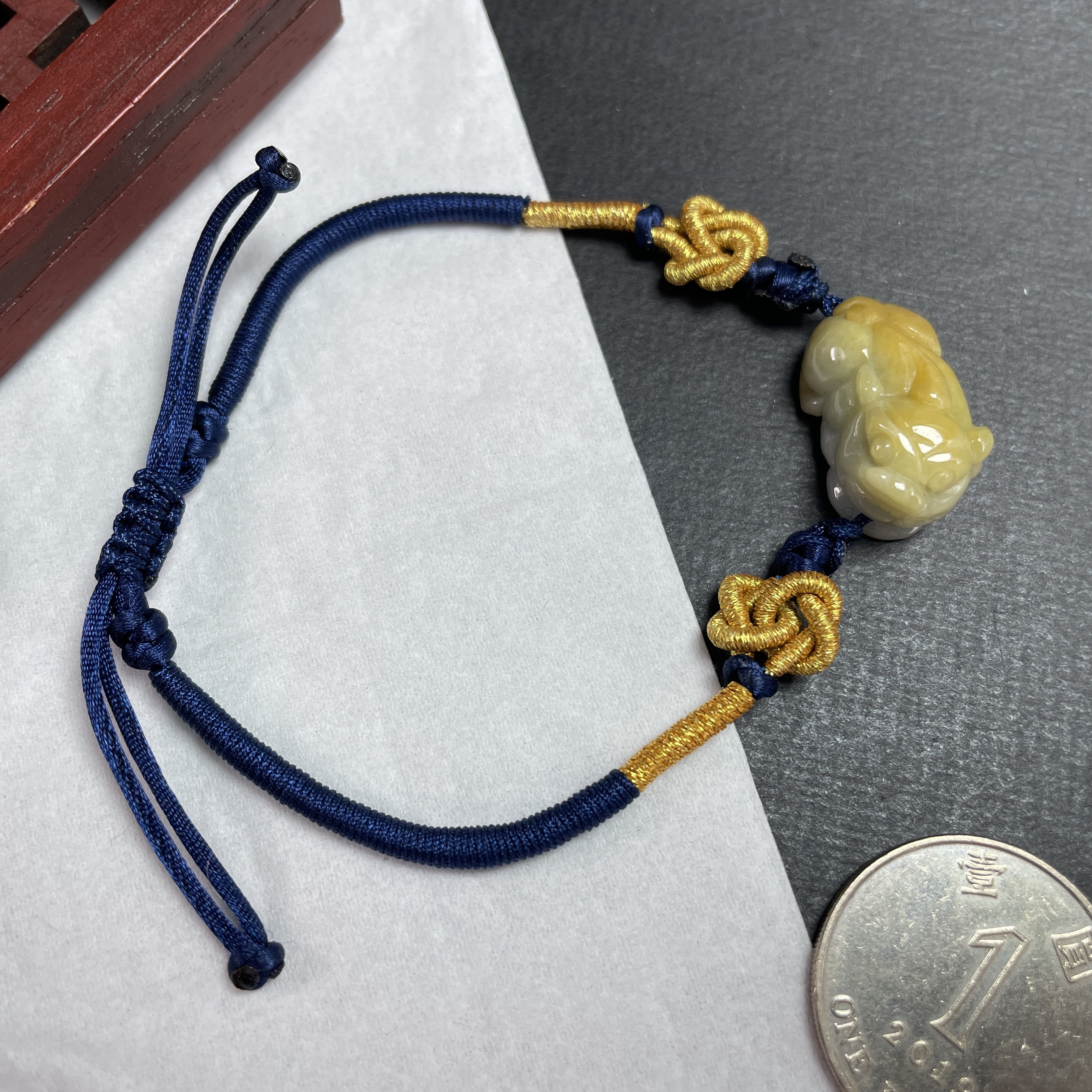 J2240 翡翠黃翡貔貅手帶