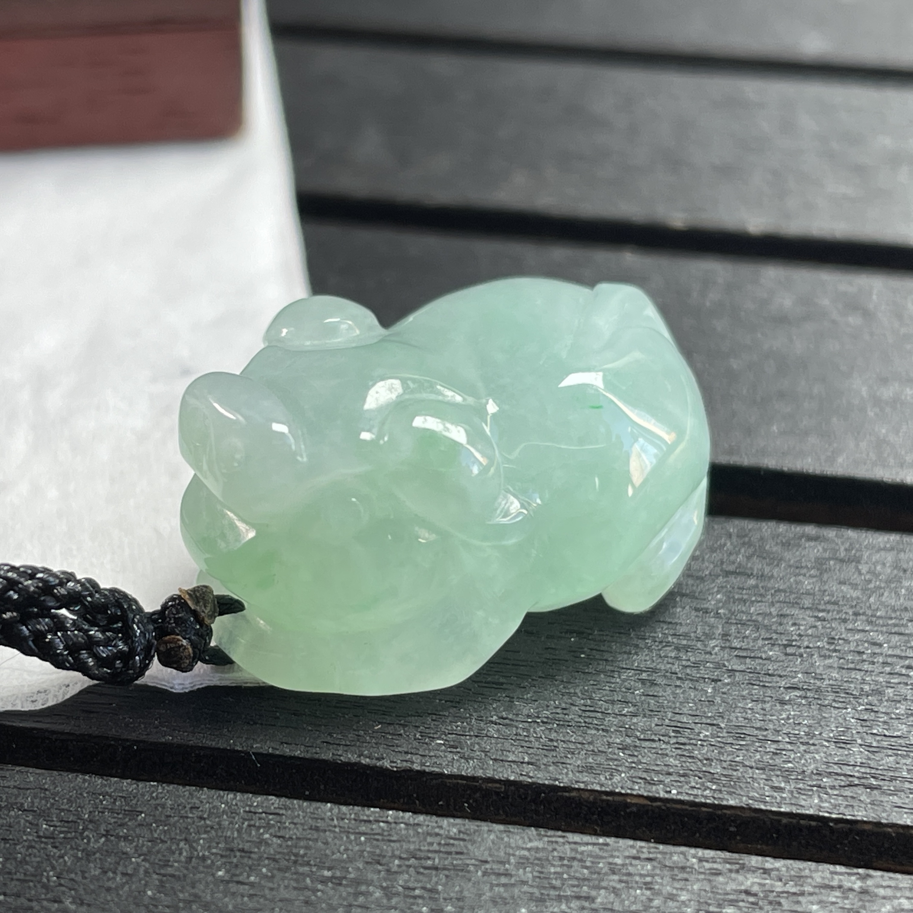 翡翠冰綠小福豬吊墜,天然翡翠A玉, 緬甸玉, Jade, Jadeite