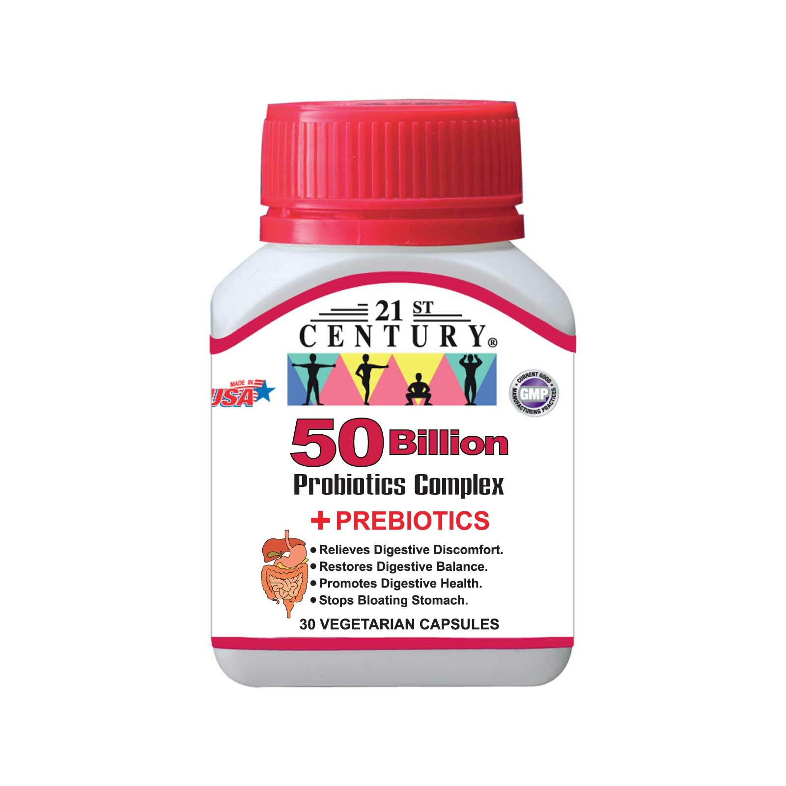 50 Billion Probiotics Complex + Prebiotics 30 Vegetarian Capsules
