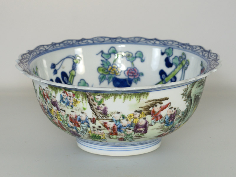 百子千福 粉彩瓷器碗