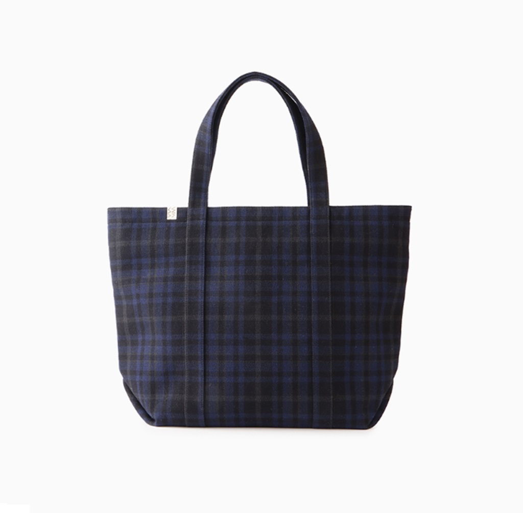 VISVIM 2024 A/W UT.TOTE (M) BUFFALO CHECK - NAVY PRE ORDER ITEM (預訂中)
