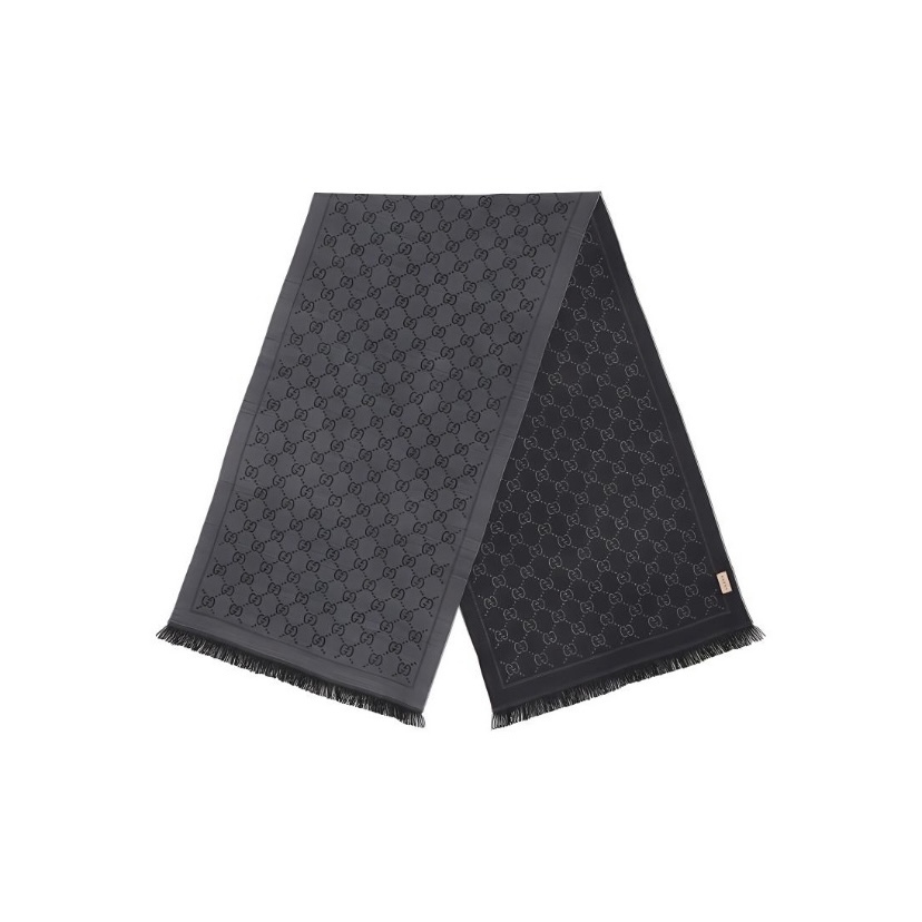 GUCCI GG提花圖案針織圍巾