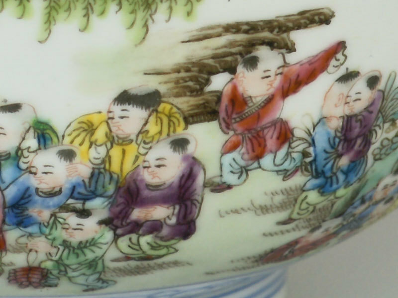 鹿港窯 | 百子千福粉彩瓷器碗