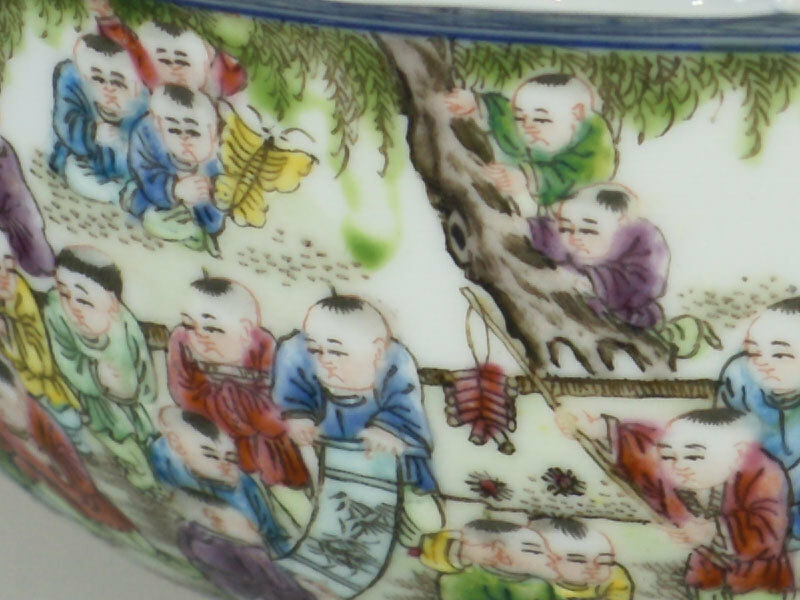 鹿港窯 | 百子千福粉彩瓷器碗