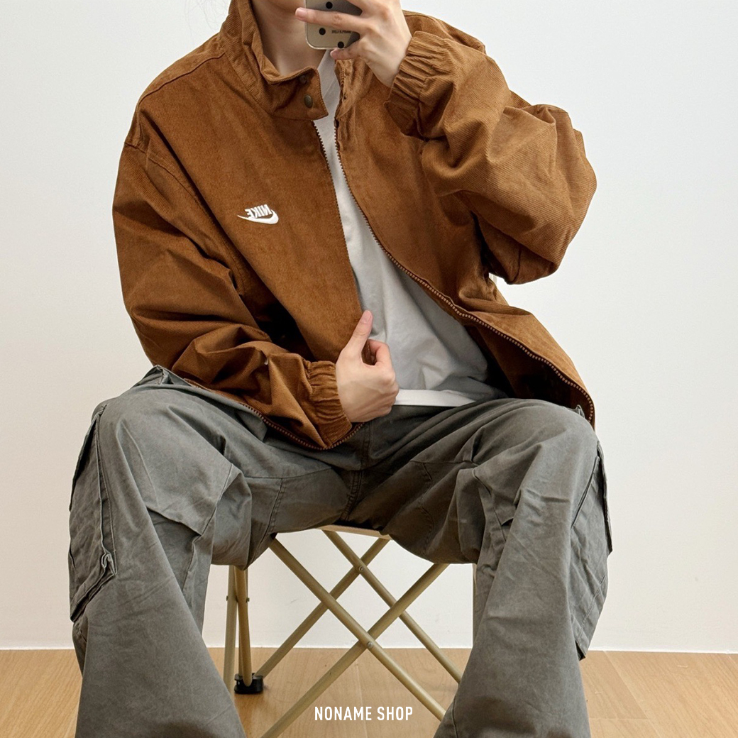 NIKE CLUB HARRINGTON 復古 燈芯絨 刺繡 字勾 外套 三色 (男款)