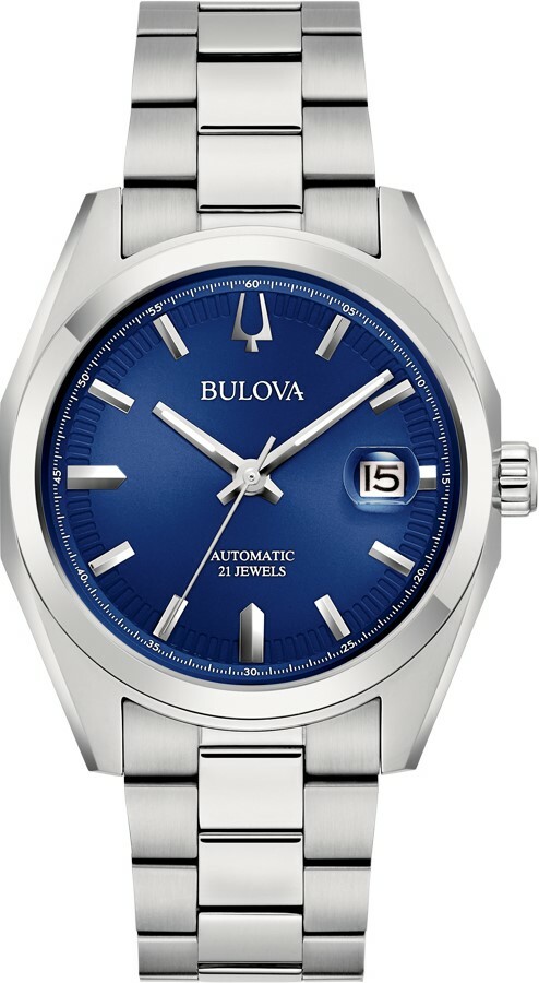 萬年鐘錶 - BULOVA 寶路華 藍色錶盤自動機械男錶 96B436 錶徑 39MM