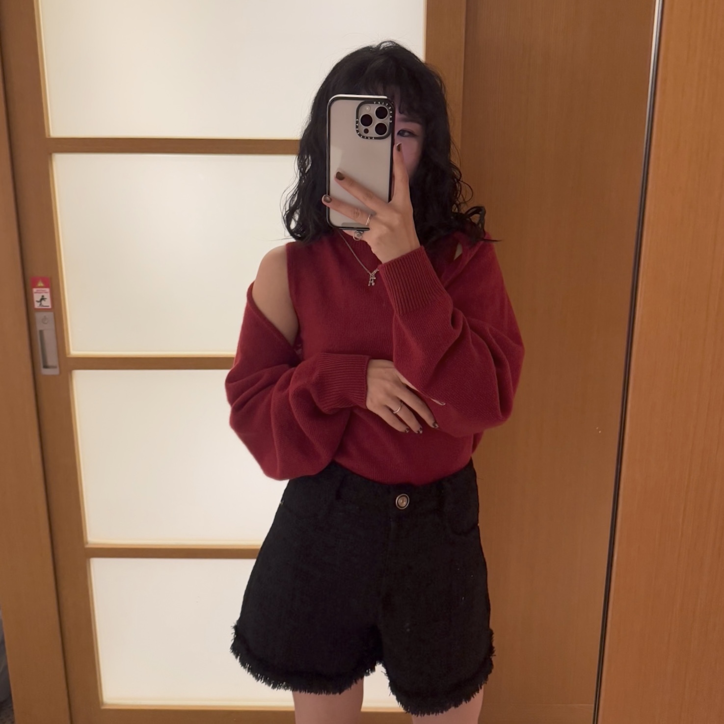 Y20高級精緻小香短褲(黑/SM)