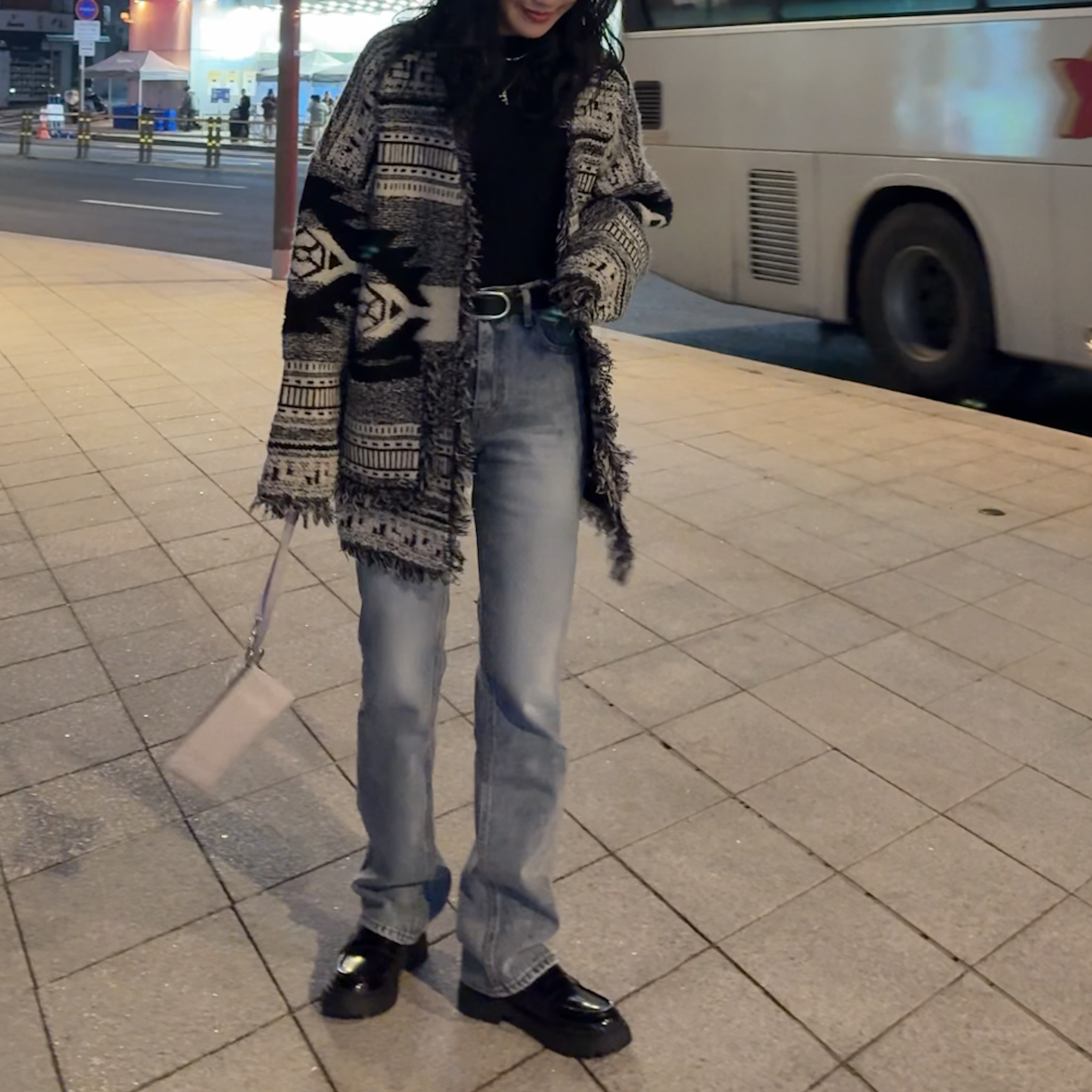 Y22復古刷色靴型微喇叭牛仔(M)