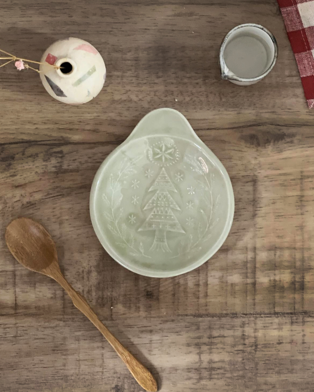 Christmas tree & star small bowl｜Mashiko ware