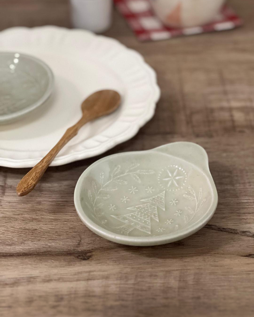 Christmas tree & star small bowl｜Mashiko ware