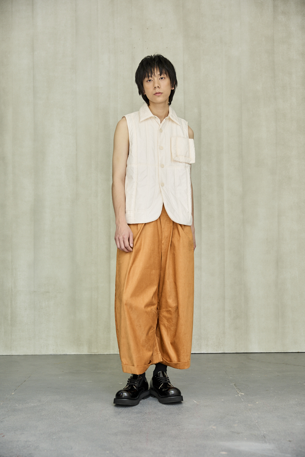 鬆緊帶反摺長褲